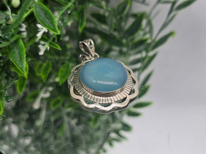 Blue Chalcedony 925 Silver Pendant – Harmony, Calm & Gentle Communication Crystal Wellness