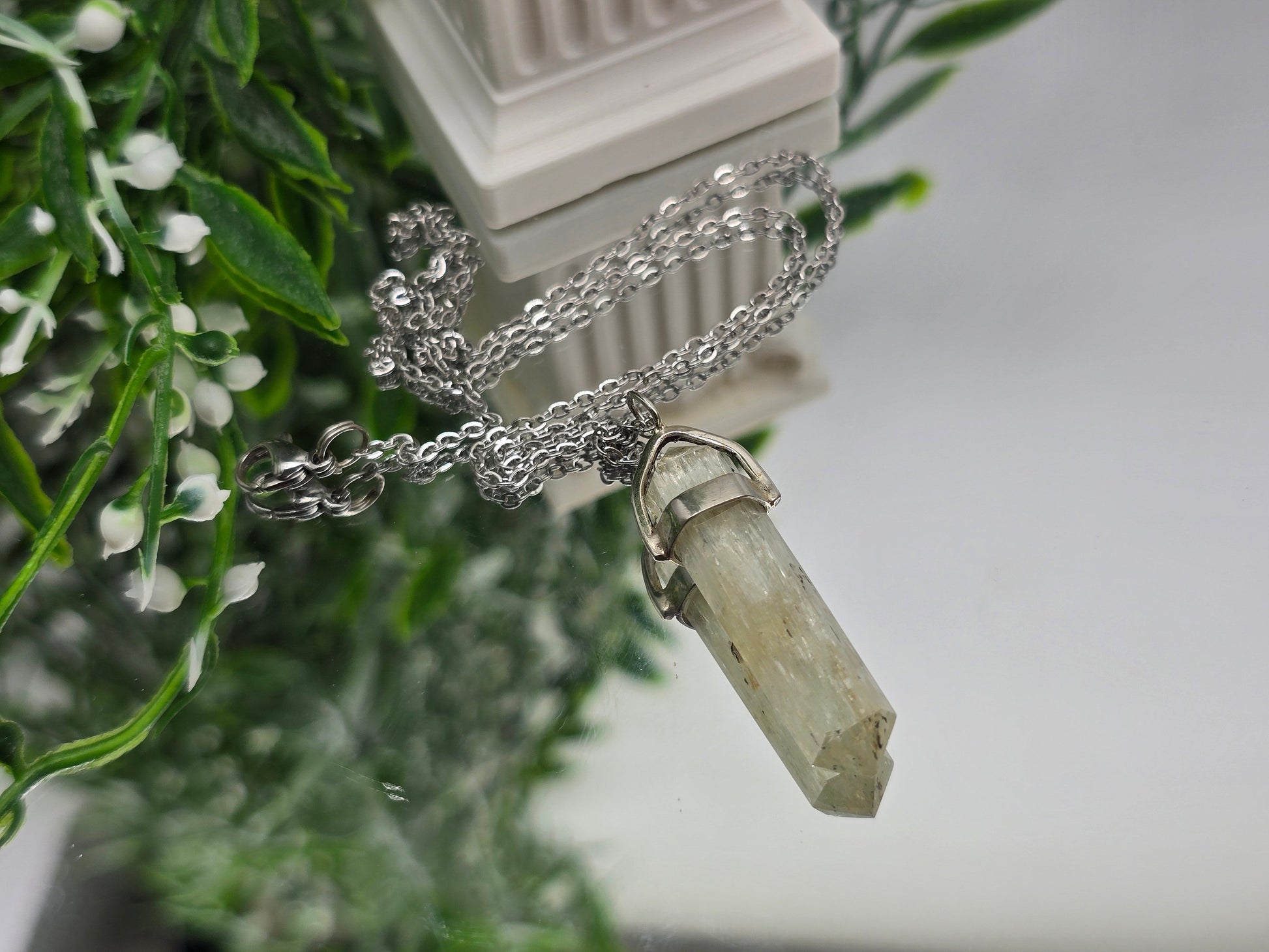 ✨ Hiddenite “Heart of Renewal” Double-Terminated 925 Sterling Silver Pendant (Stone of Emotional Rebirth) Crystal Wellness