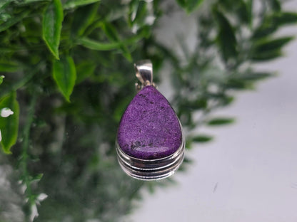 Purpurite Sterling Silver Pendant | Stone of Spiritual Insight & Divine Expression Crystal Wellness