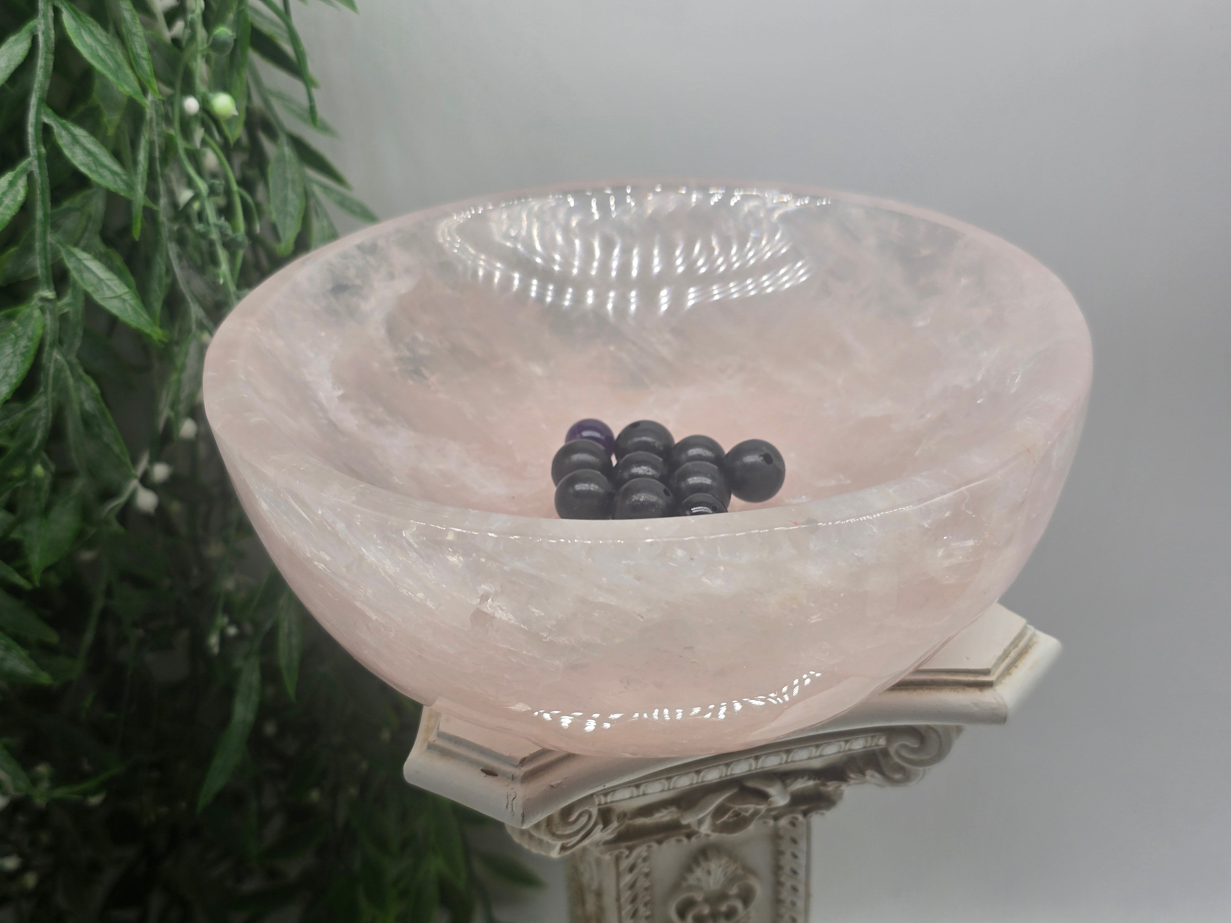Rose Quartz 925 Sterling Silver Rings Size 9 Crystal Wellness