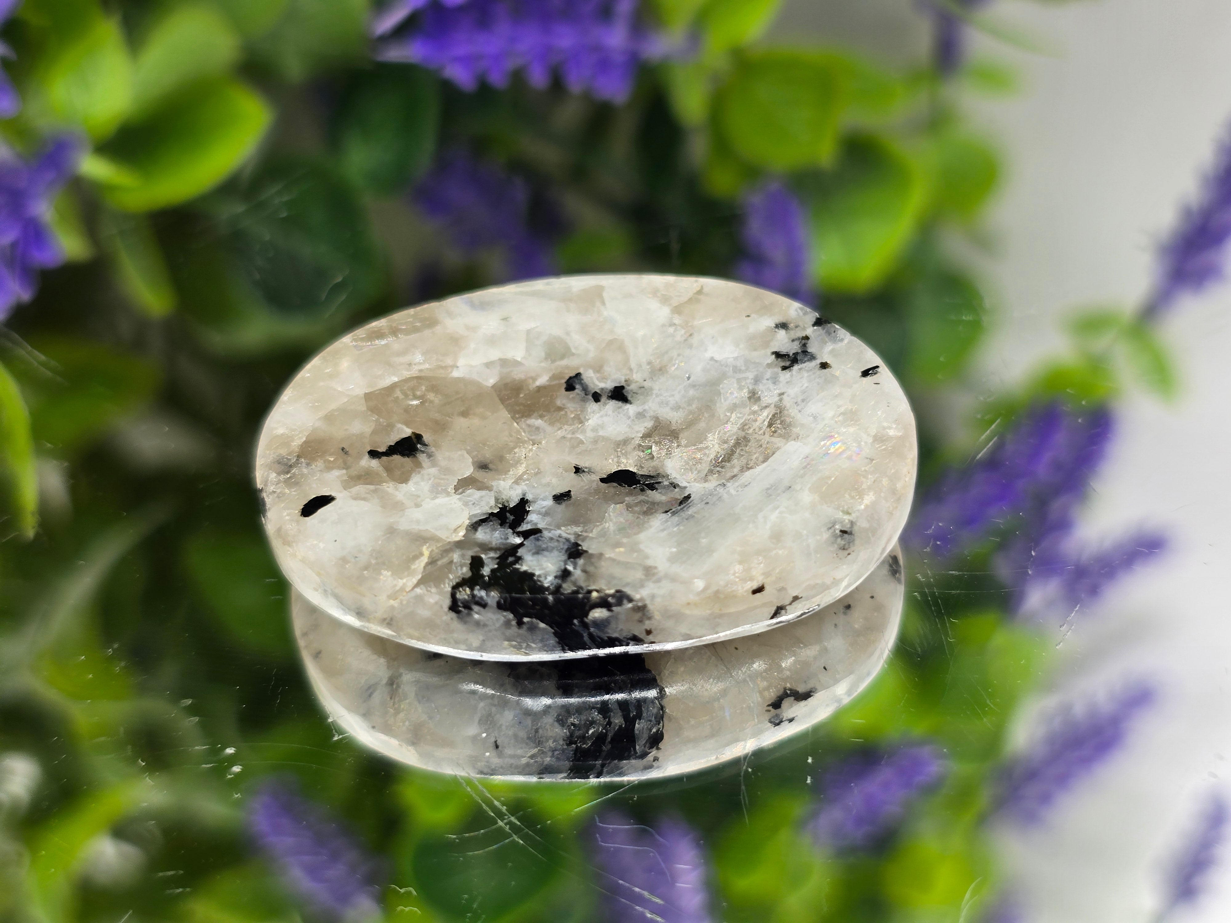 Rainbow Moonstone Worry Stone (Stone of Intuition & New Beginnings) Crystal Wellness