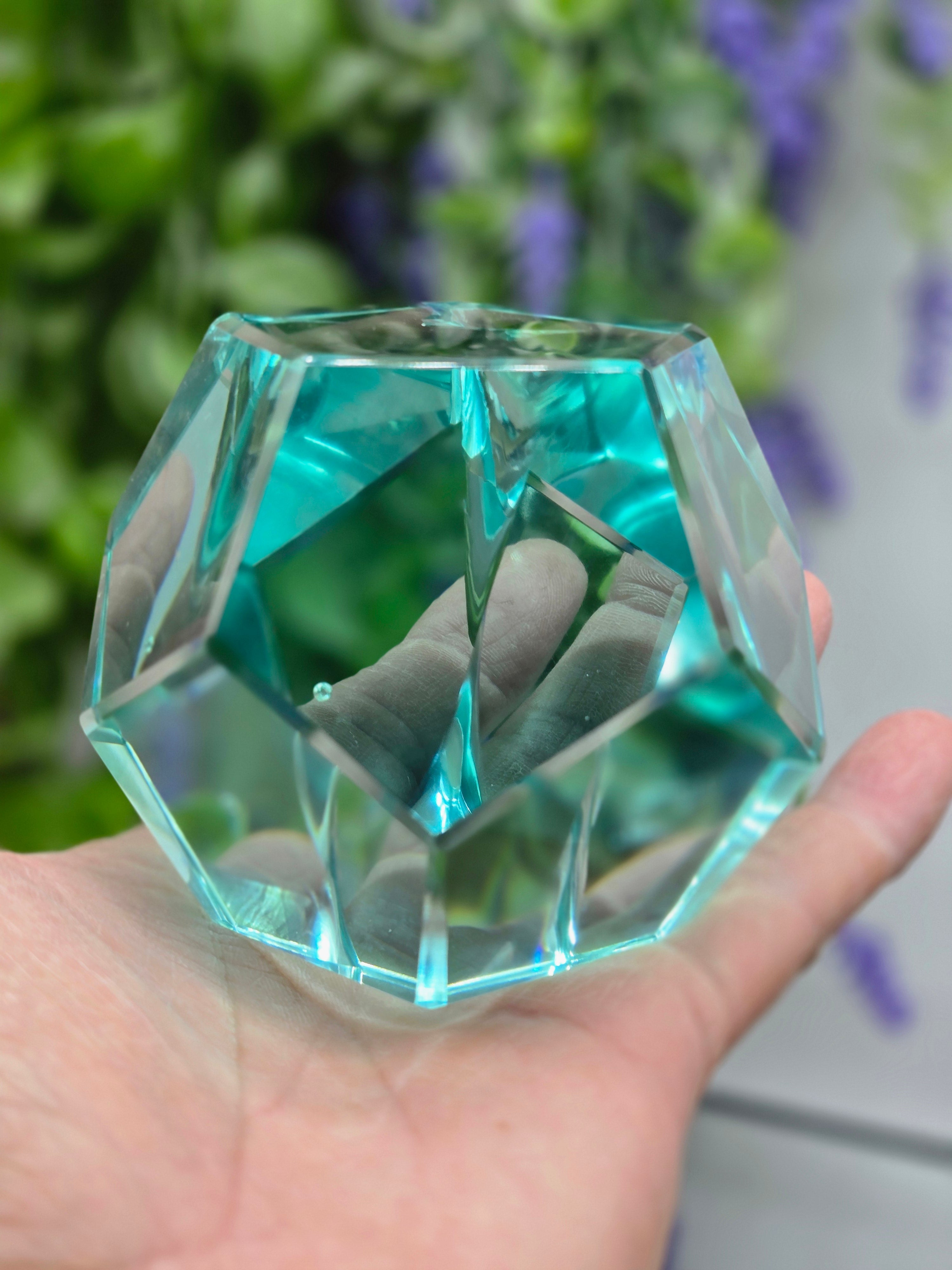 Man-Made Blue Obsidian Geometric Freeform – Crystal of Calm & Clear Vision Crystal Wellness