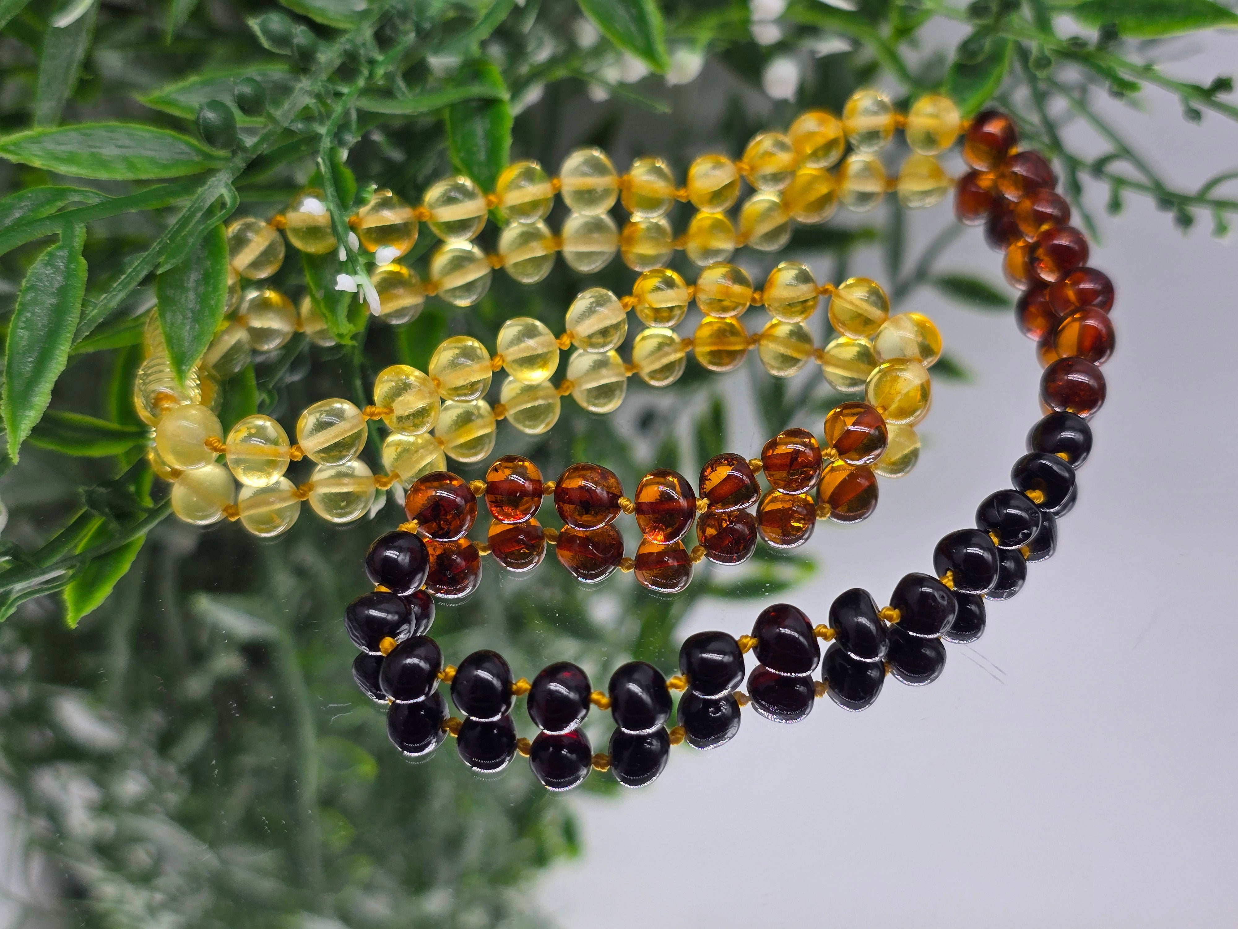 Baroque Rainbow Natural Amber Adult Necklace High Grade Crystal Wellness