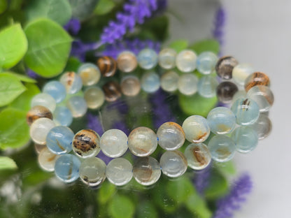 Blue Calcite Bracelet 8mm – Stone of Peaceful Communication Crystal Wellness