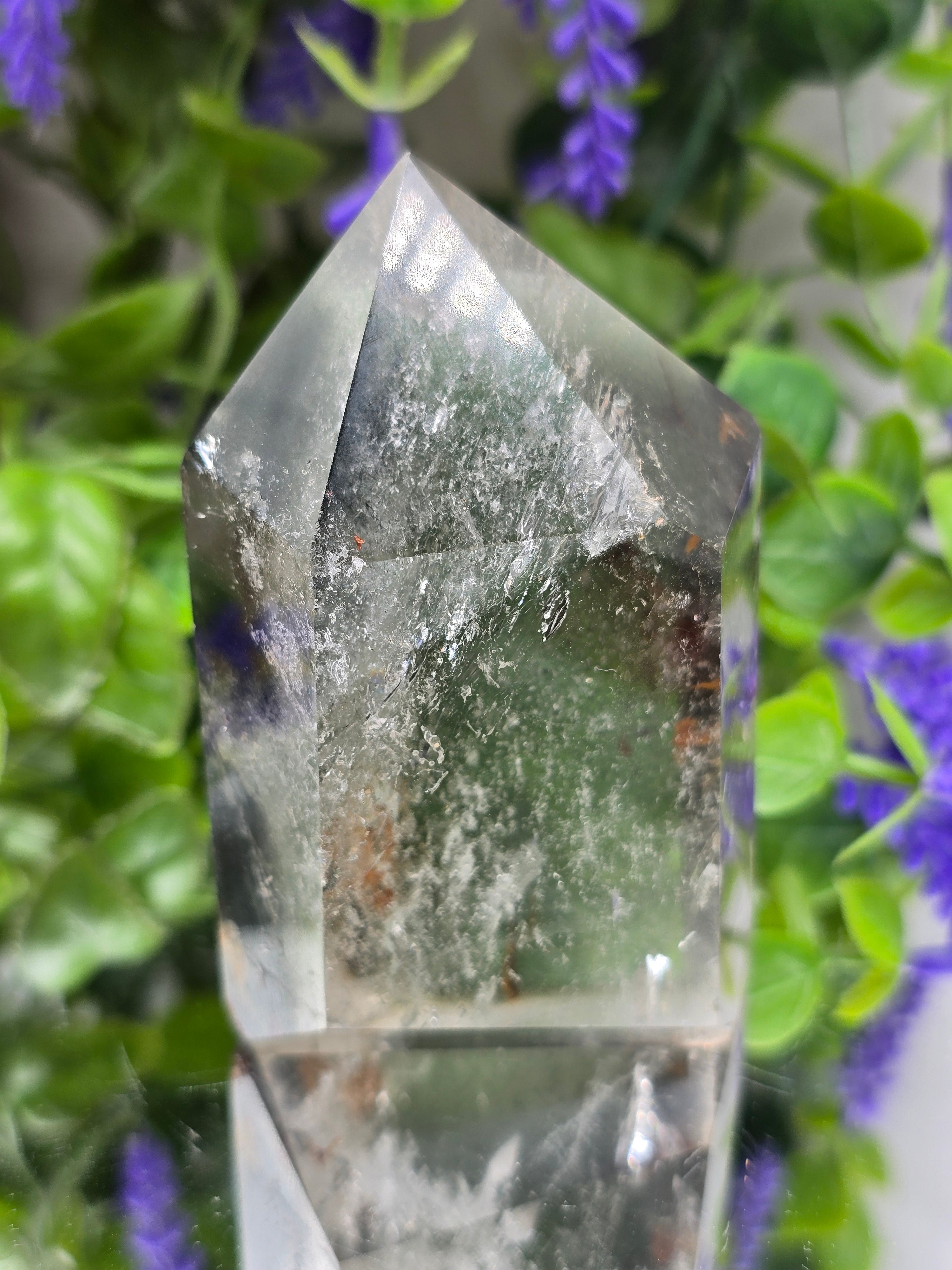 Green Phantom Quartz Point — Stone of Self-Healing, Renewal & Growth Crystal Wellness