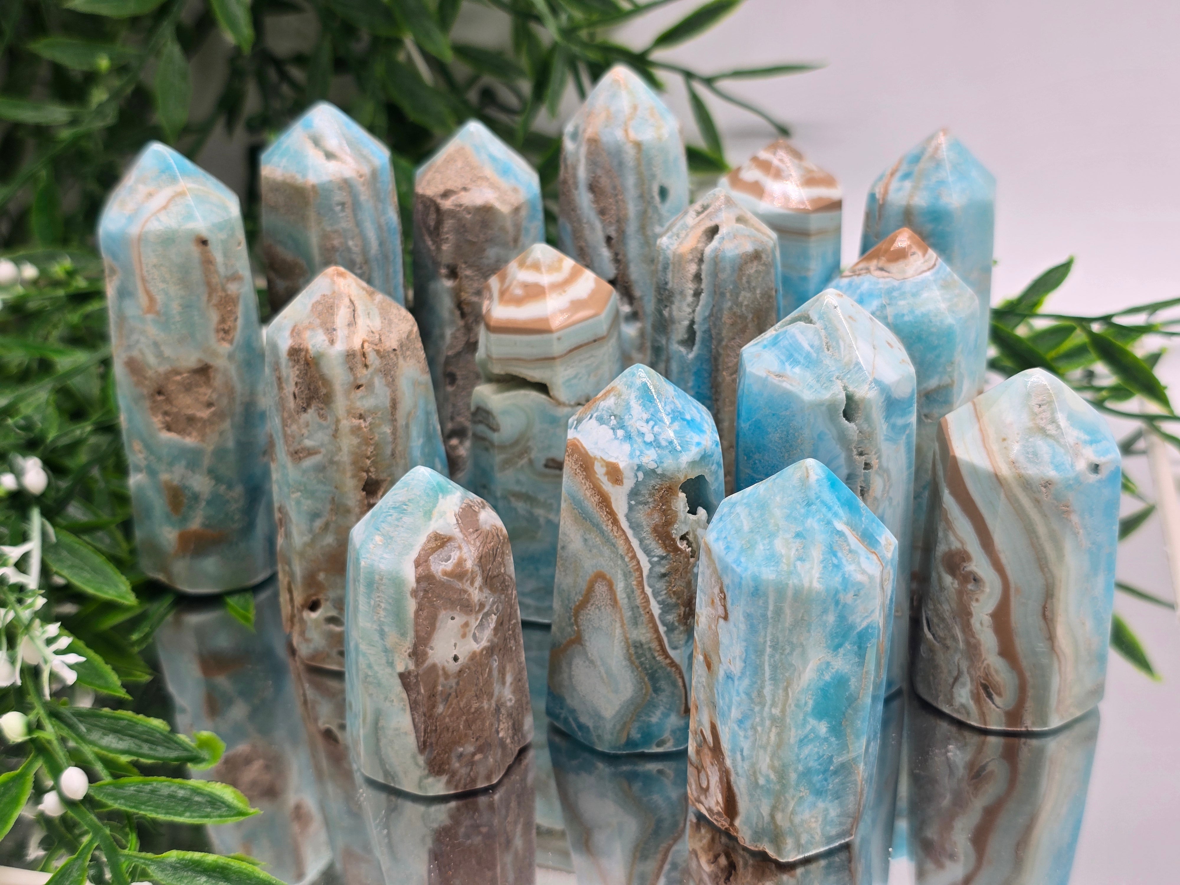 Caribbean Blue Calcite Point AAA Grade (Stone of Emotional Healing, Peace & Gentle Awakening) Crystal Wellness