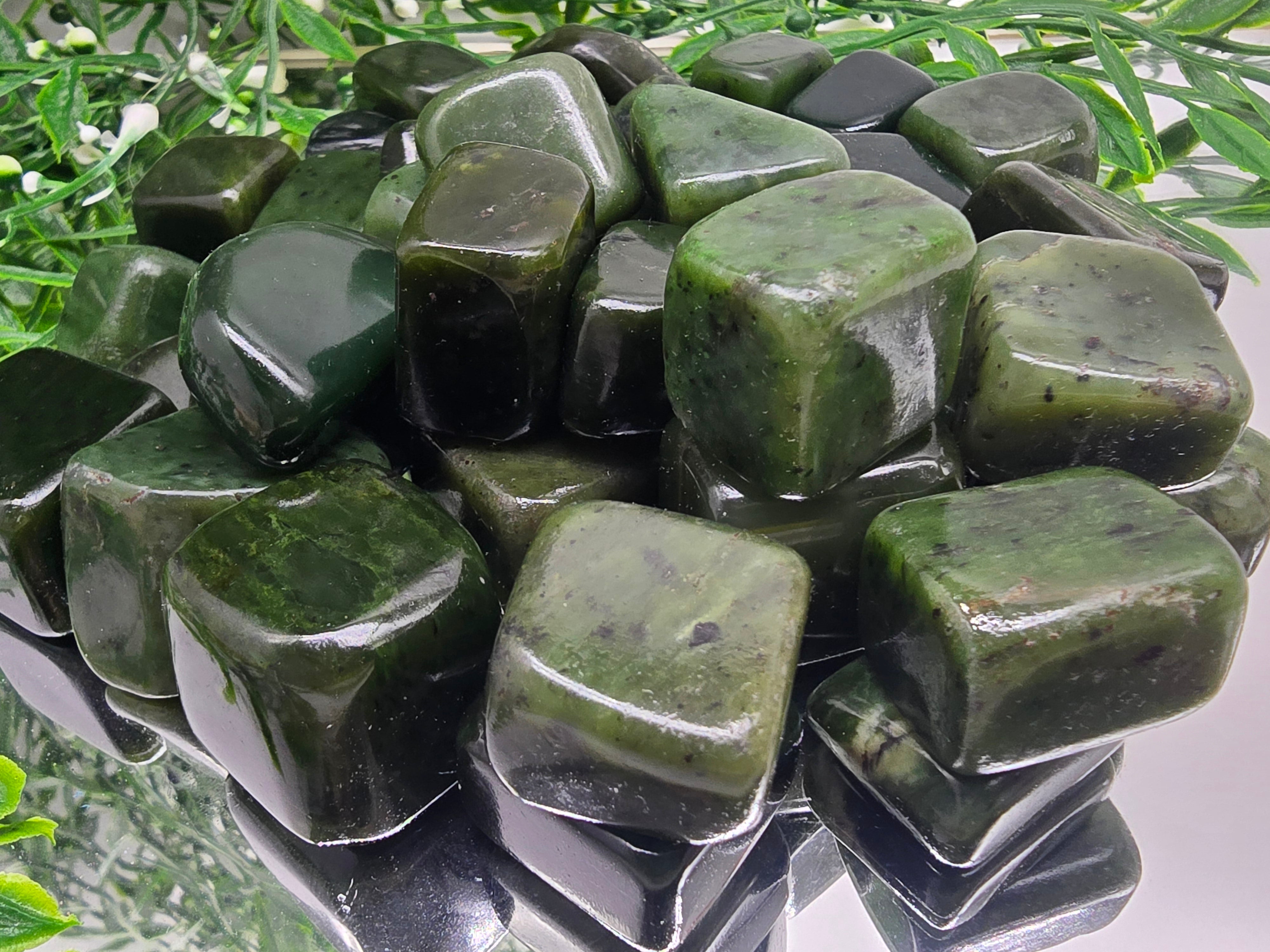 Nephrite-Jade Tumbled Stone Crystal Wellness