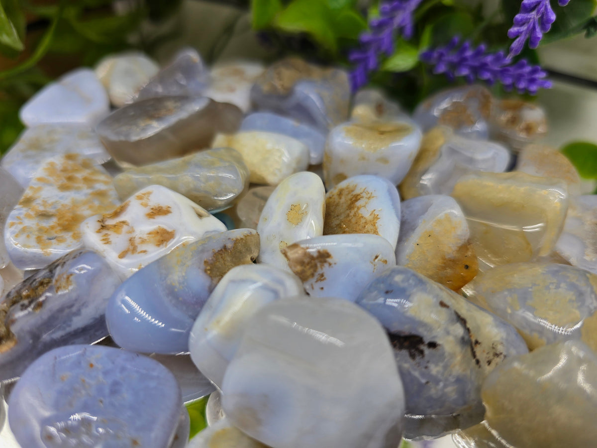 Blue Lace Agate Tumbled Stone Crystal Wellness