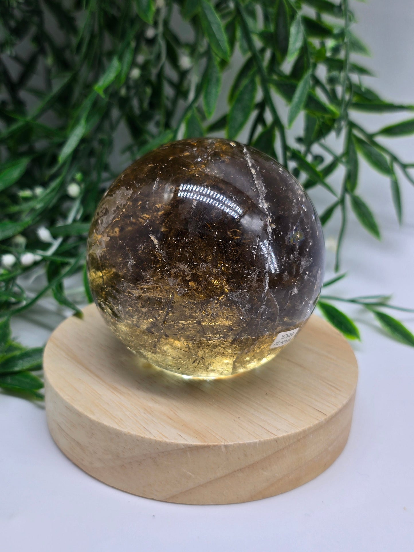 High-Grade Smoky Quartz Sphere 7.2cm – Grounding Protection & Deep Emotional Detox Crystal Crystal Wellness