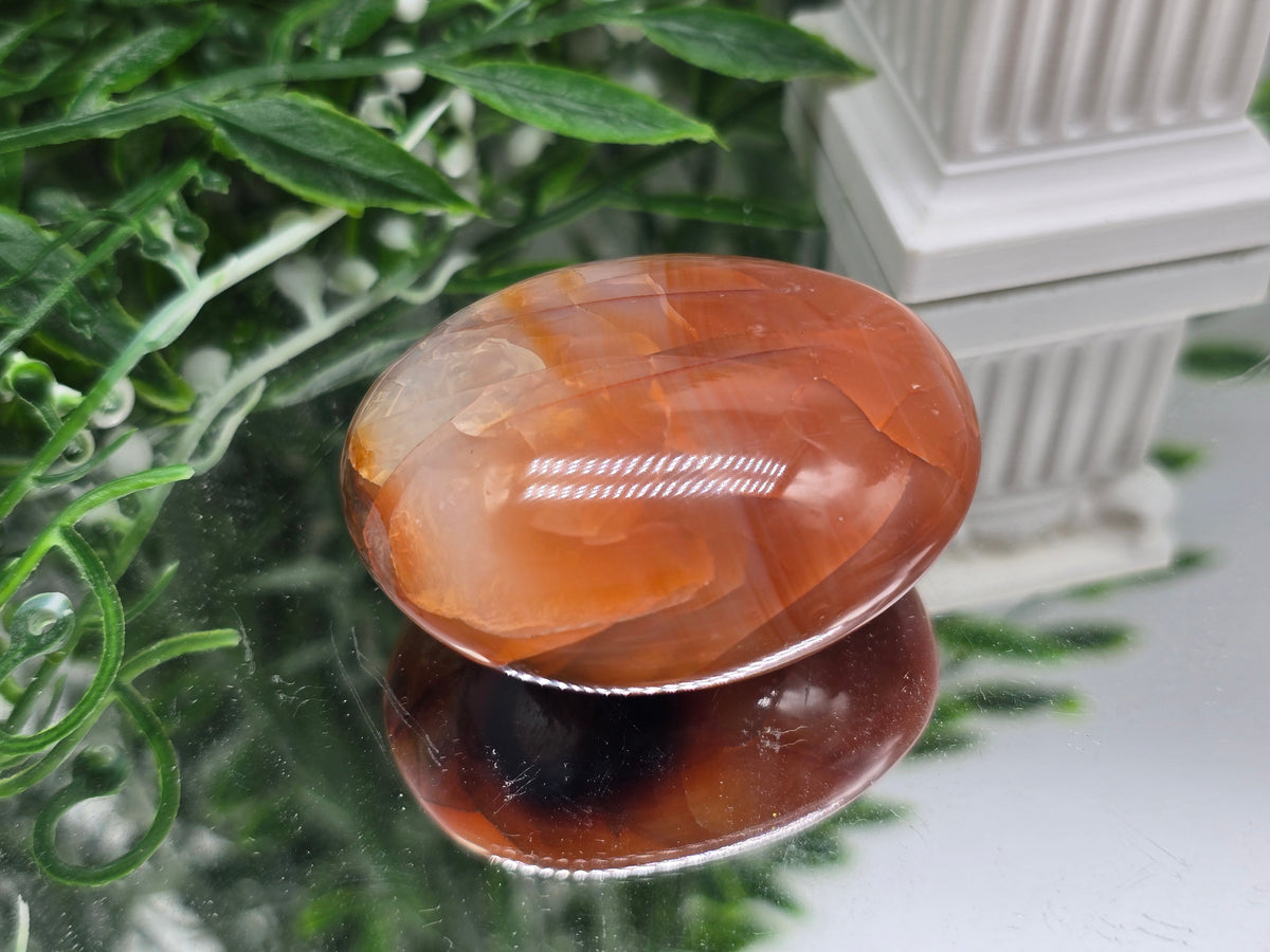 Premium Madagascar Carnelian Palmstone — Stone of Vitality, Courage & Motivation Crystal Wellness