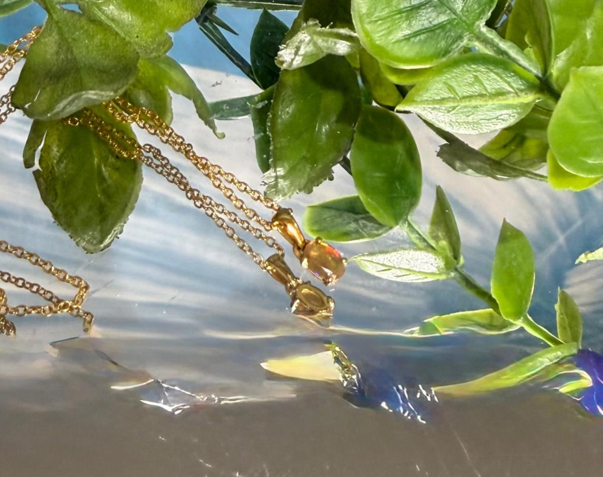 Velvet Cosmos — Chalama Black Opal Pendant (18K Gold Vermeil) Crystal Wellness