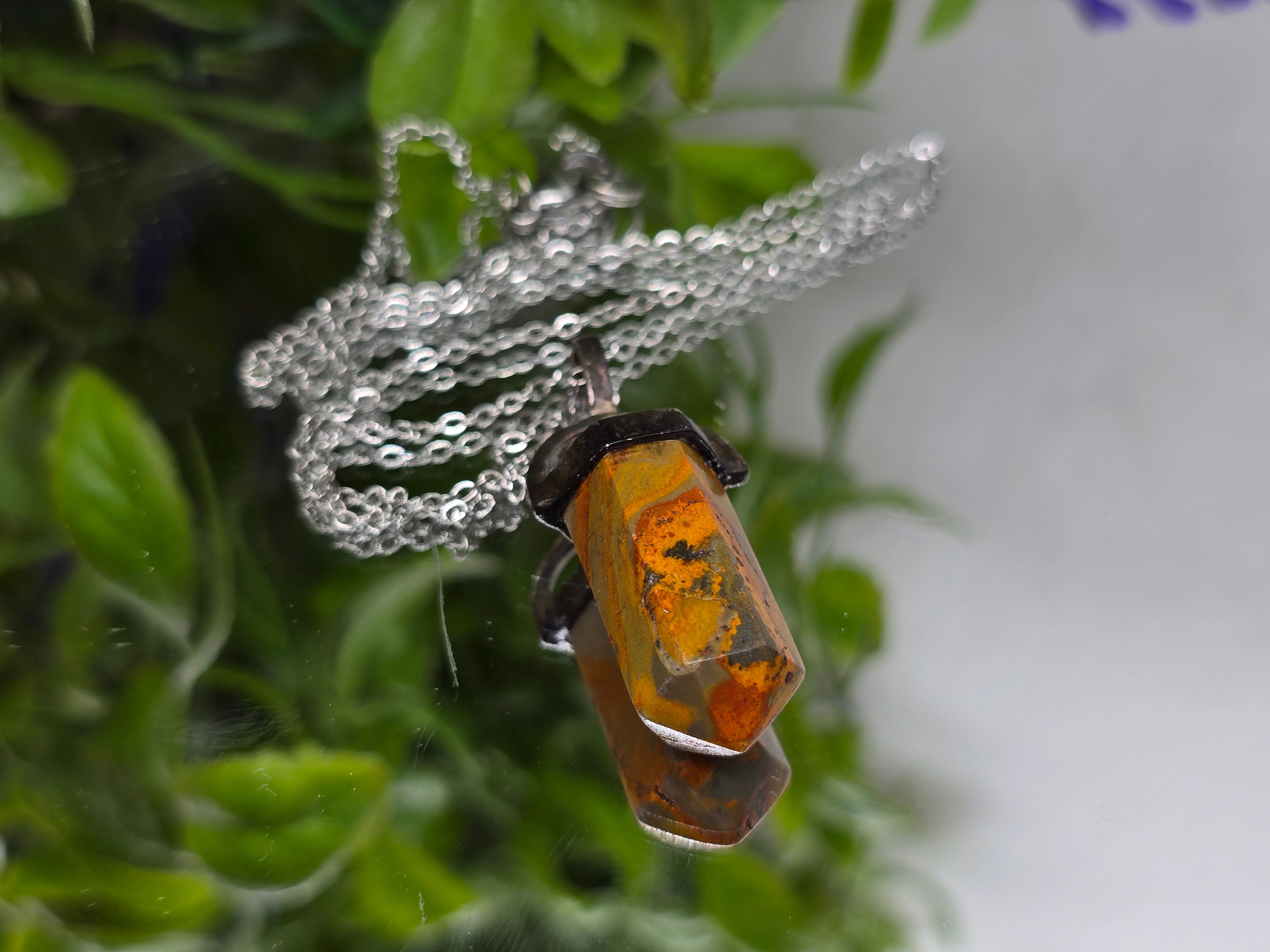 Bumblebee Jasper Oxidised 925 Sterling Silver DT Pendant (Stone of Vitality & Fearless Transformation) Crystal Wellness