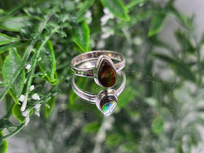 🌈 Canadian Ammolite 925 Sterling Silver Ring – Size 10 | Stone of Transformation, Prosperity & Ancient Earth Energy Crystal Wellness