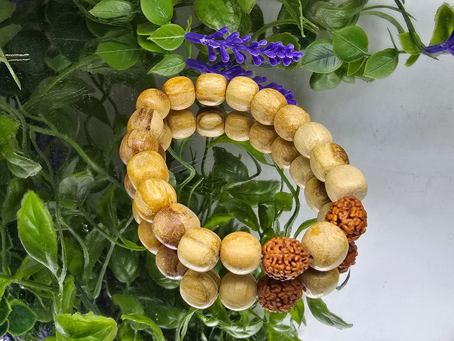 Palo Santo & Rudraksha Spiritual Purification Bracelet – 10mm Beads Crystal Wellness