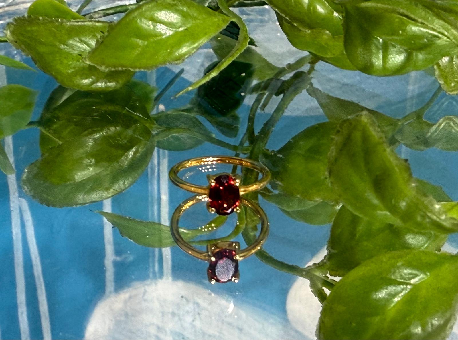 Garnet 925 Sterling Silver Ring Size 7 Crystal Wellness