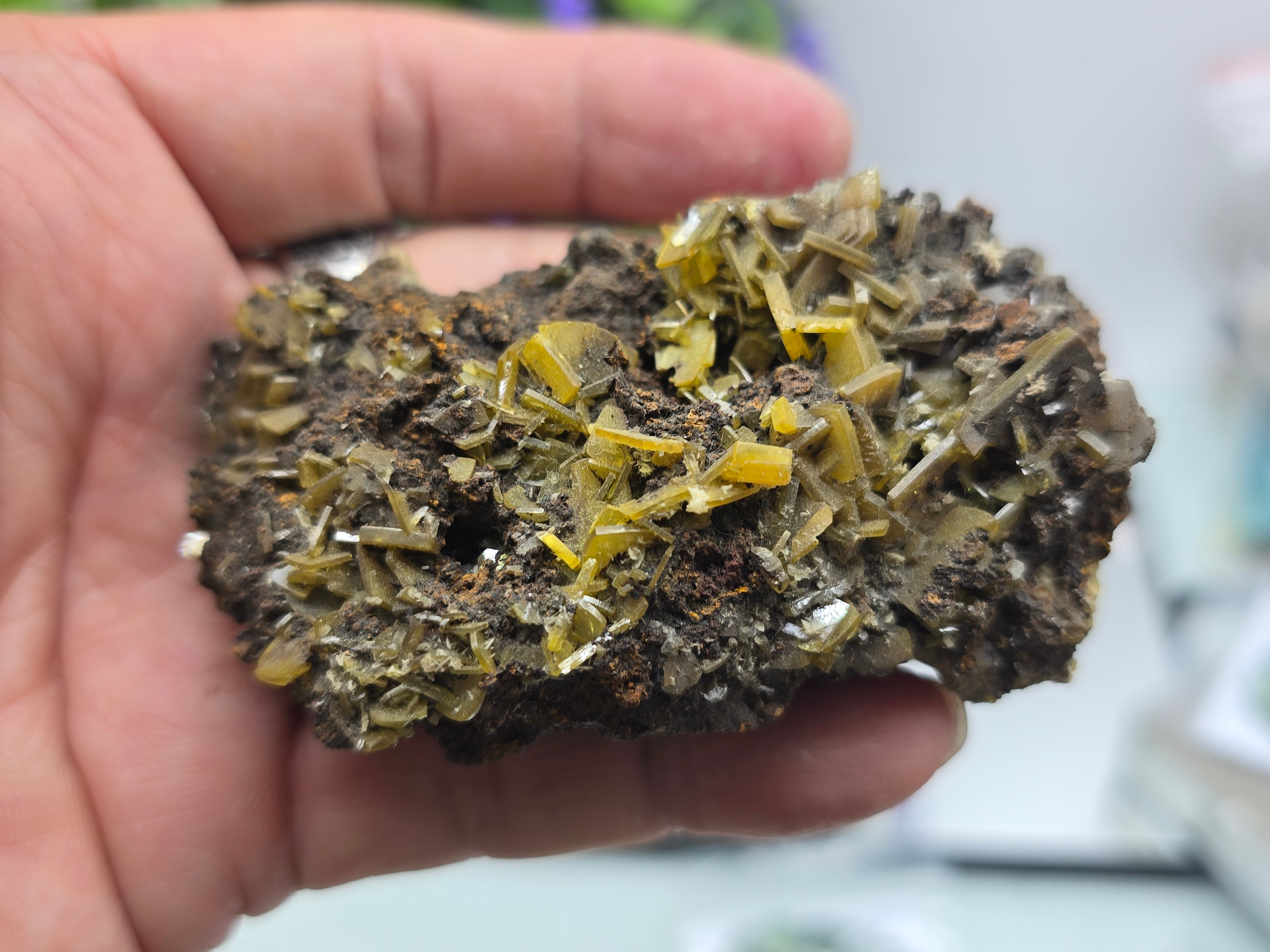 Natural Rare Wulfenite on Matrix – Golden Vision, Transformation & Inspired Action Crystal Wellness