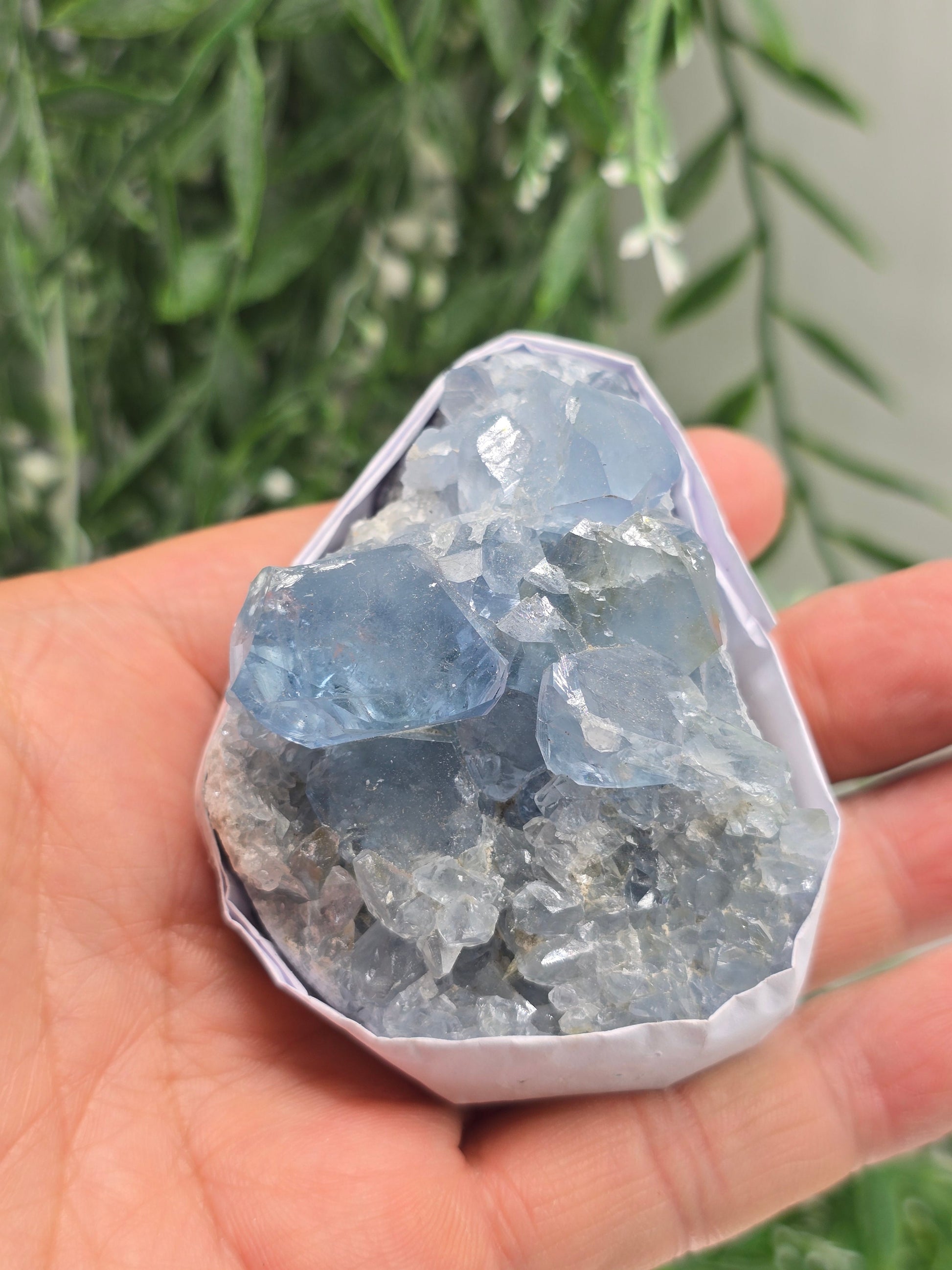 Natural Celestite Cluster – Madagascar | Angelic Communication, Peace & Spiritual Connection Crystal Wellness