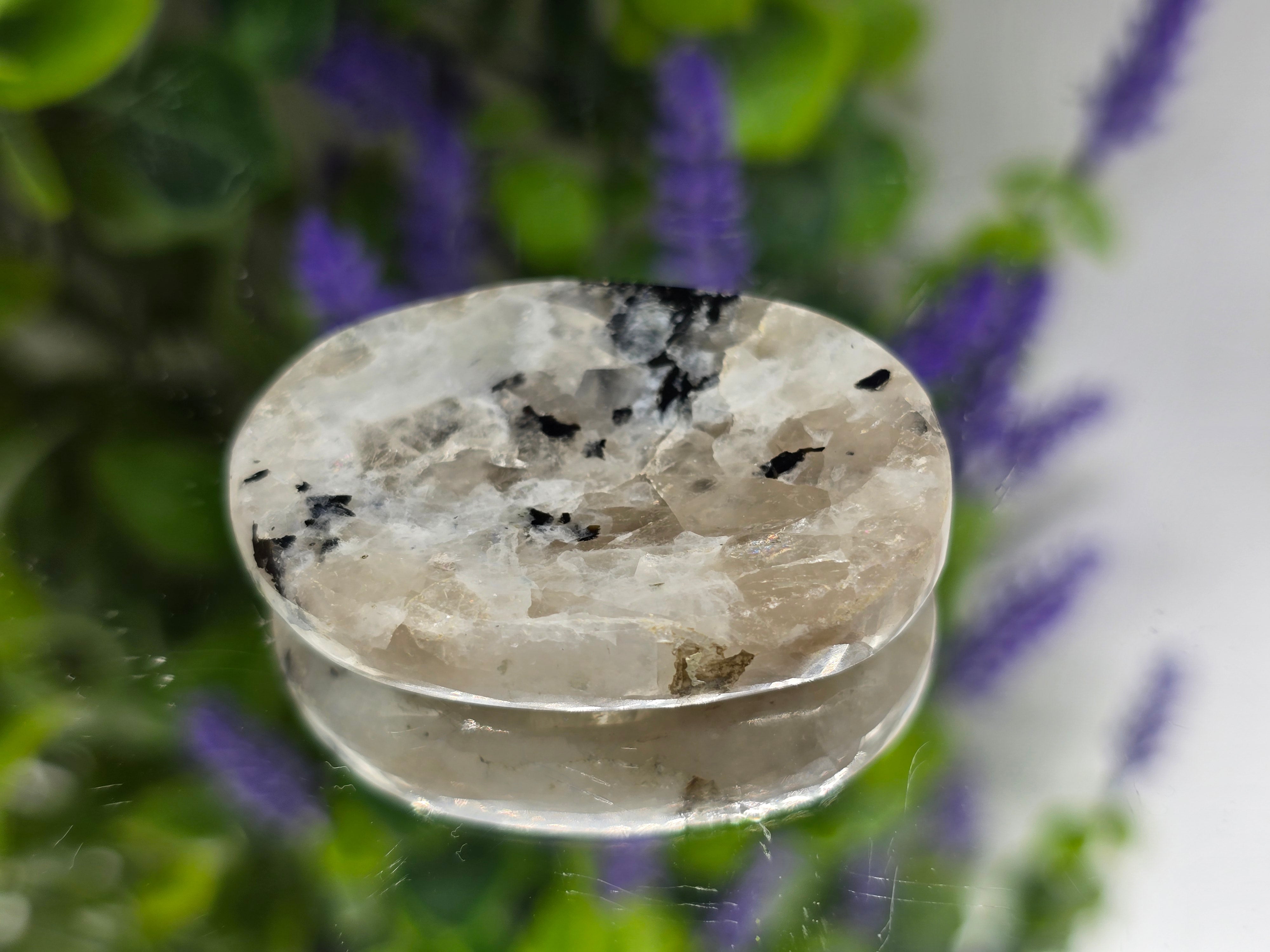 Rainbow Moonstone Worry Stone (Stone of Intuition & New Beginnings) Crystal Wellness