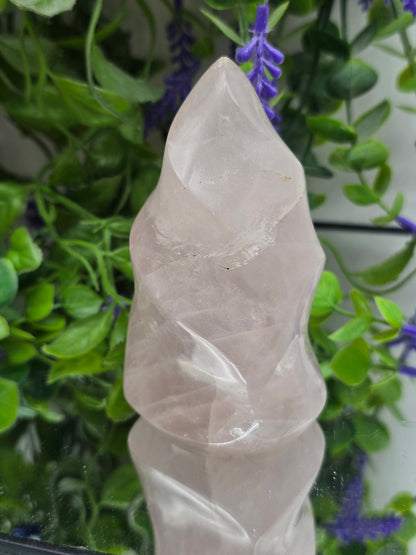 Rose Quartz Fire flame Crystal Wellness