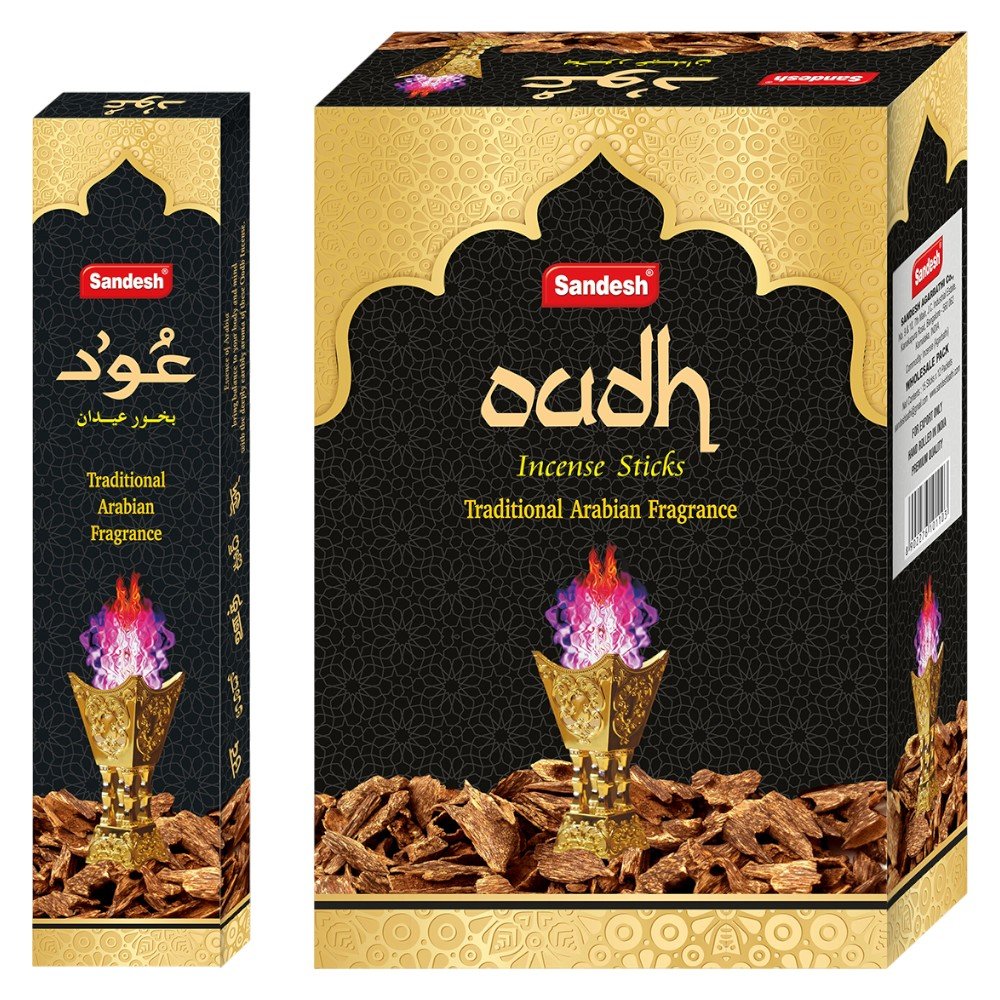 Sandesh Oudh Incense 15 Sticks – Traditional Arabian Fragrance Crystal Wellness