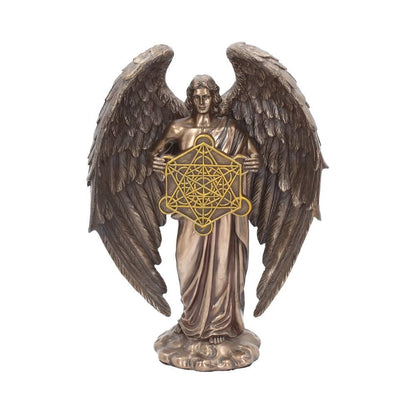 Bronzed Flower of Life Metatron Archangel Figure – Sacred Geometry Statue 26cm | 1.3kg Crystal Wellness