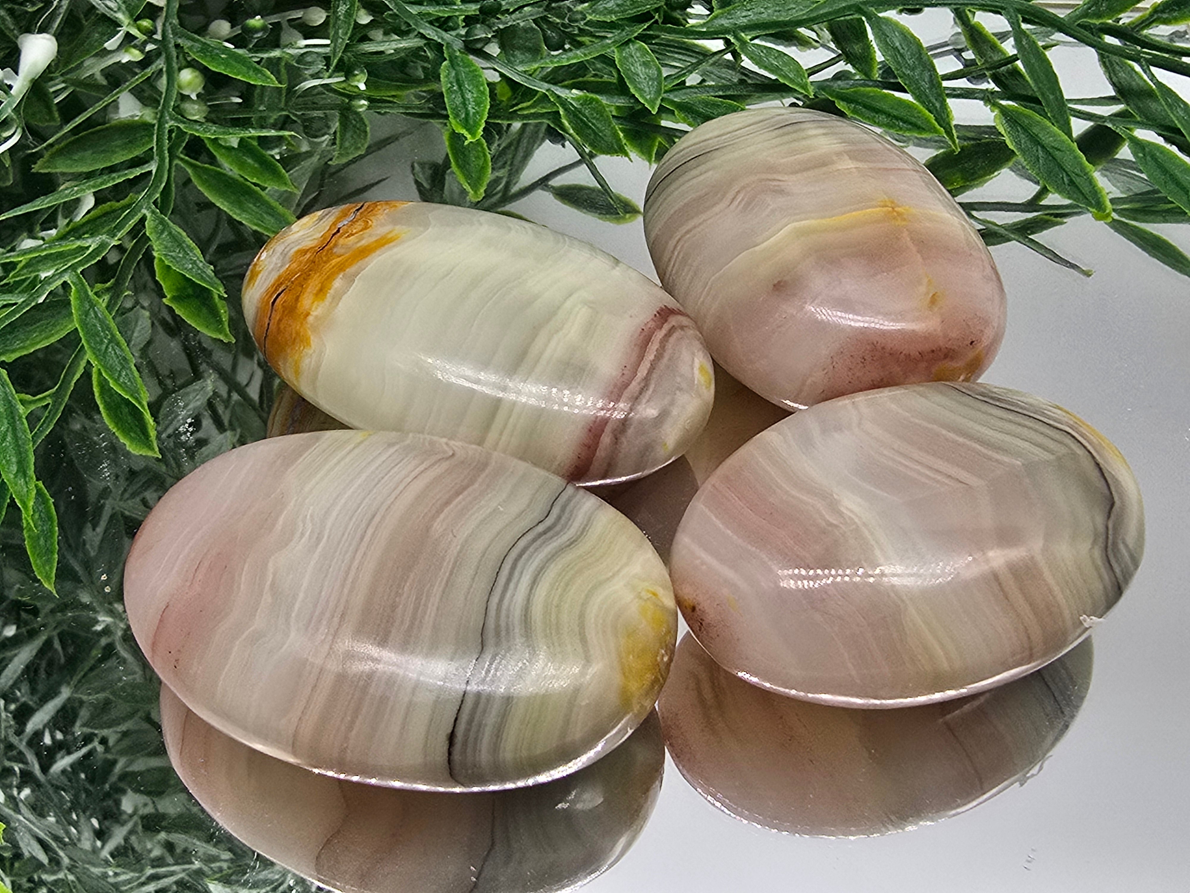 Pink Banded Onyx Palm Stone | Self-Love, Emotional Balance & Grounding Crystal Crystal Wellness