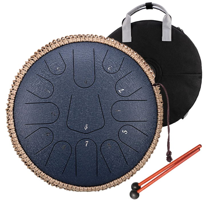 Premium 38cm Steel Tongue Drum – Lotus Design | 432Hz Meditation Tank Drum for Sound Healing, Yoga & Mindfulness Crystal Wellness
