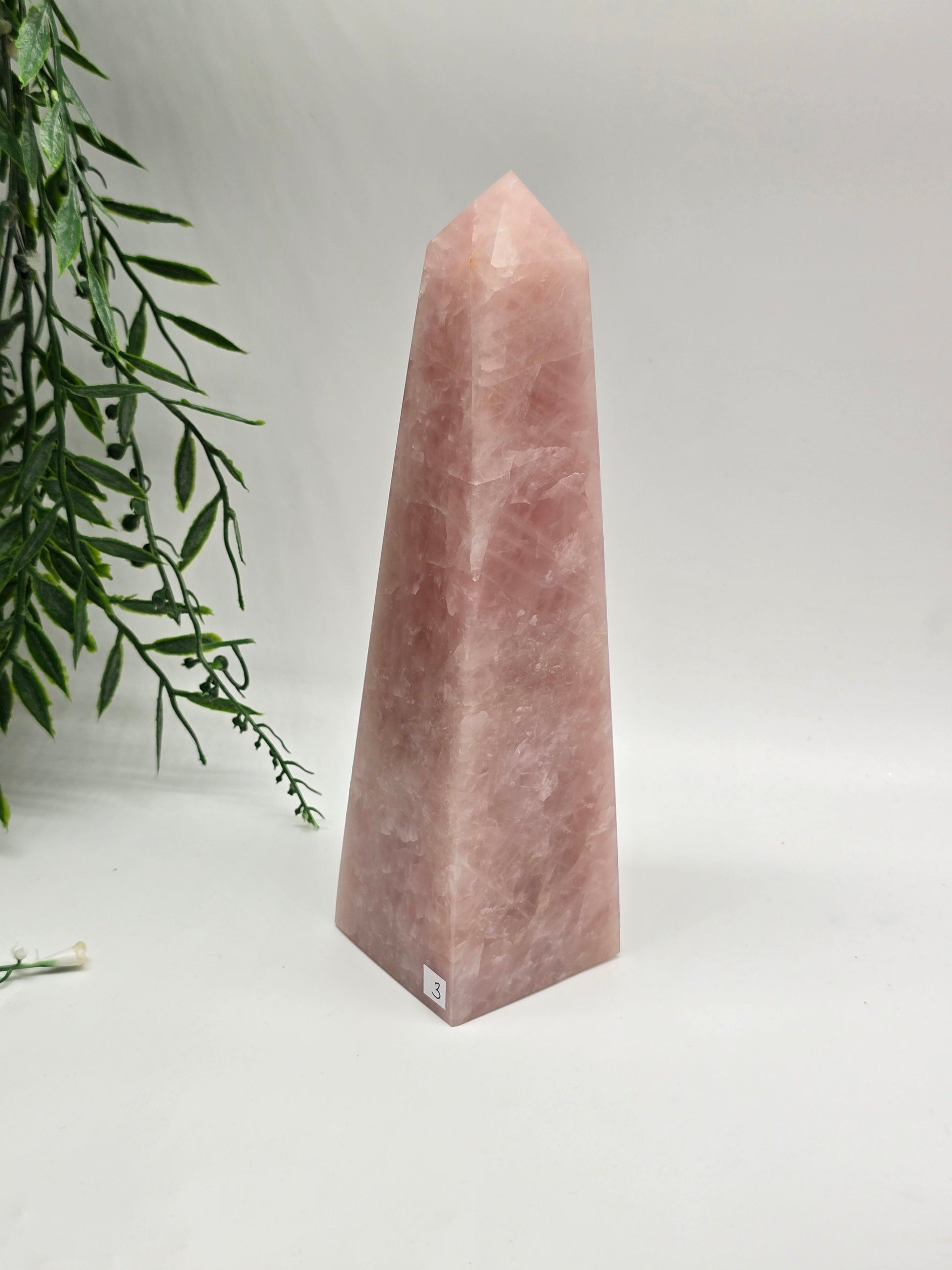 Rose Quartz Obelisk High Grade – Radiant Love & Heart Healing (220mm x 60mm) Crystal Wellness