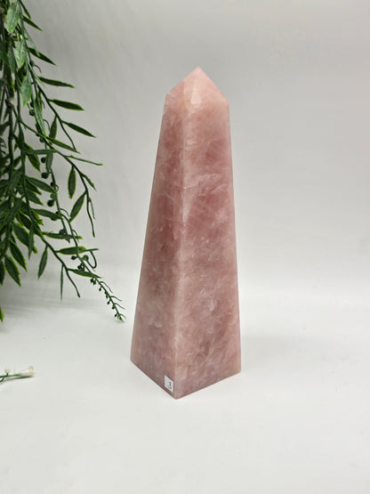 Rose Quartz Obelisk High Grade – Radiant Love & Heart Healing (220mm x 60mm) Crystal Wellness