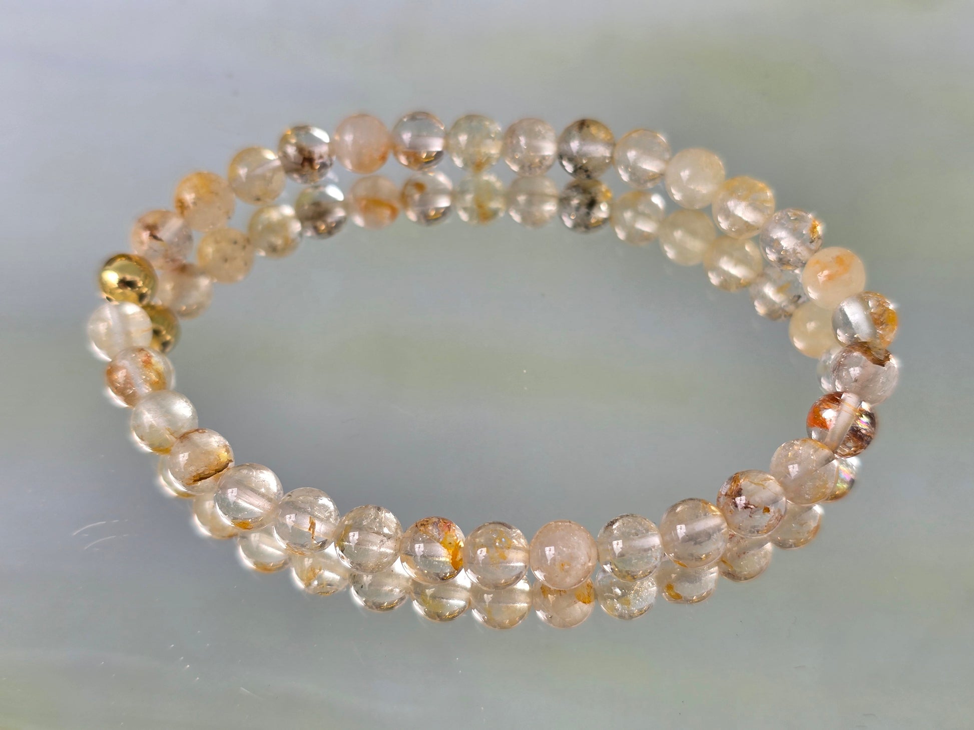 Natural Golden (Champagne) Topaz 6mm Beads Bracelet – Stone of Abundance, Confidence & Manifestation Crystal Wellness