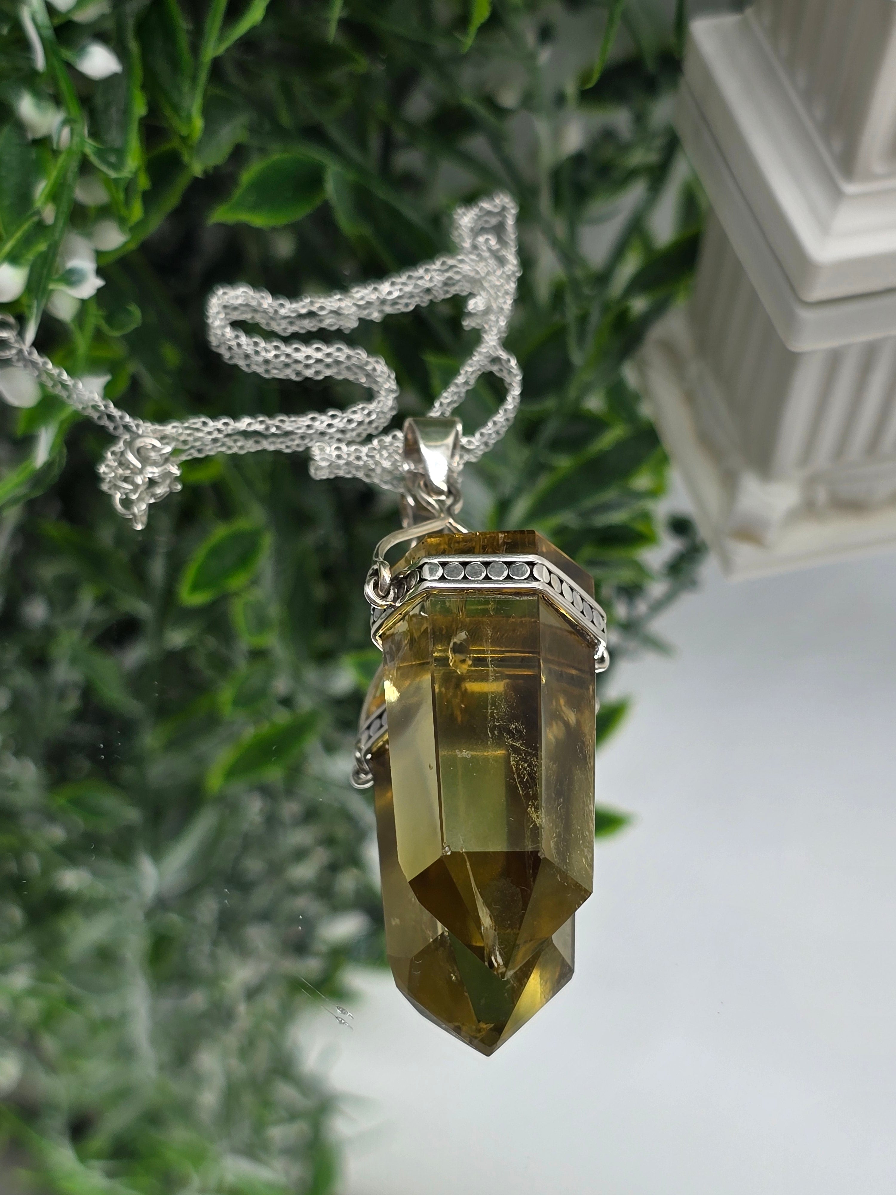 Genuine Natural Citrine Pendant in 925 Sterling Silver Crystal Wellness
