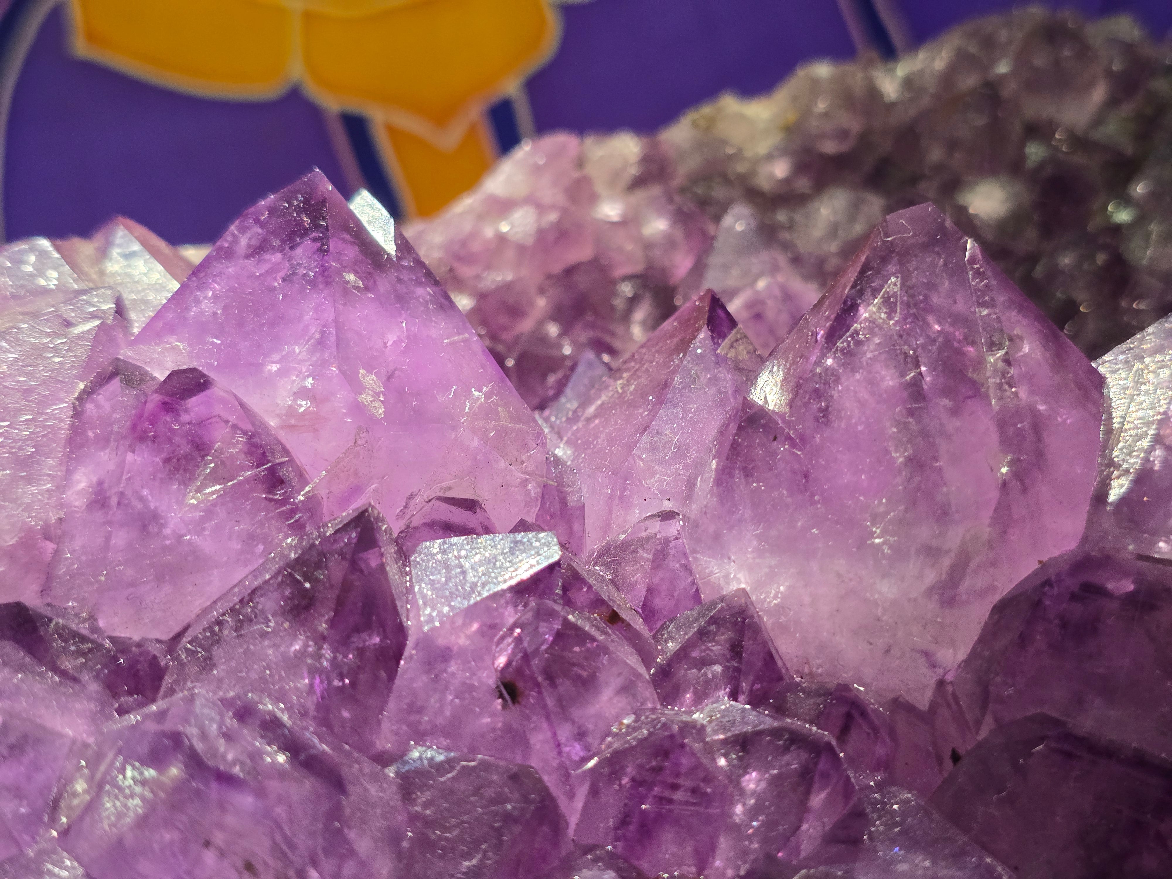 AAA Superb Deep Purple Amethyst Cluster – Stone of Divine Protection, Spiritual Awakening & Inner Harmony Crystal Wellness