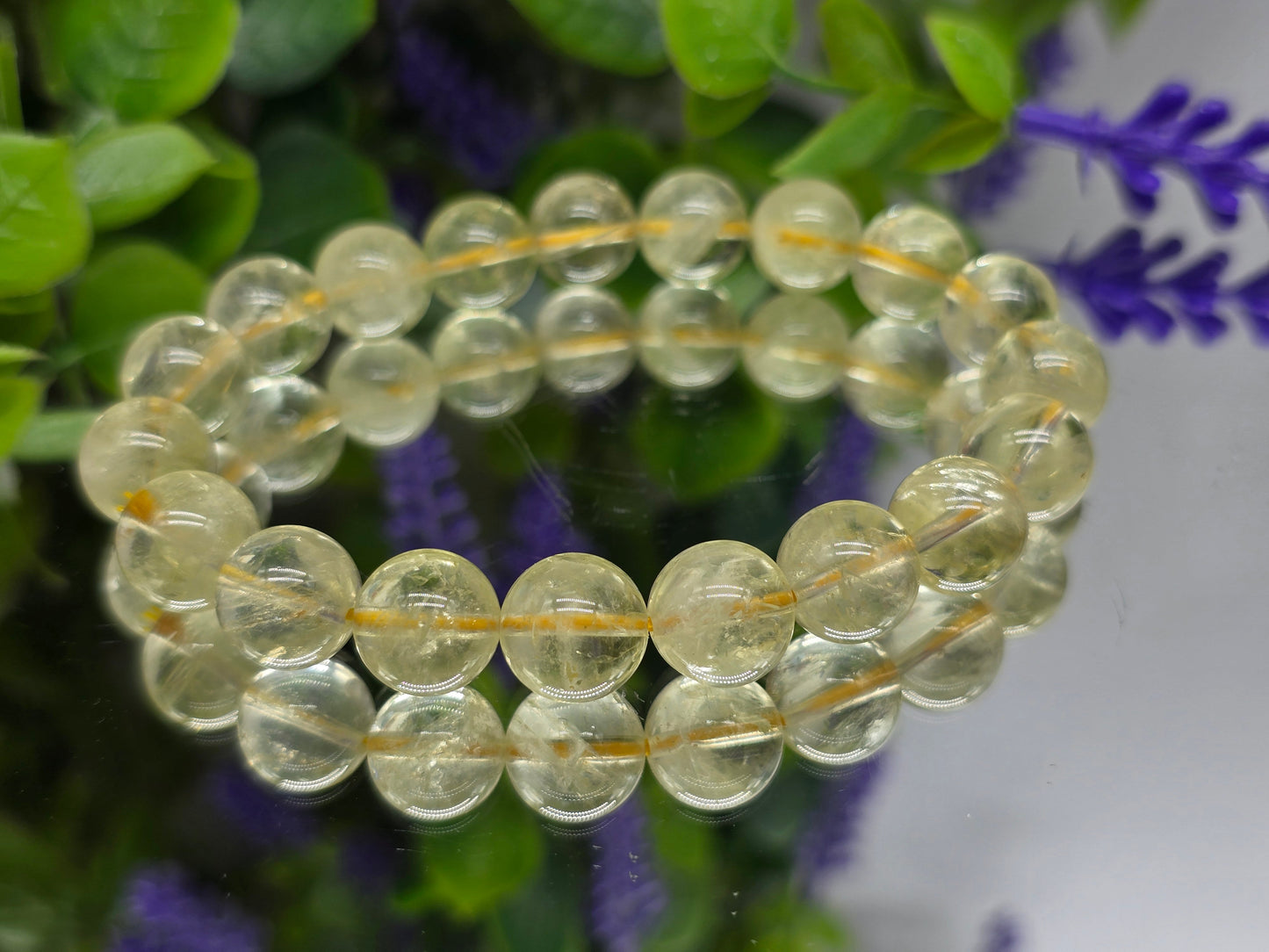 🍋 Lemon Quartz 10mm Beads Bracelet — Stone of Joy, Clarity & Abundance Crystal Wellness