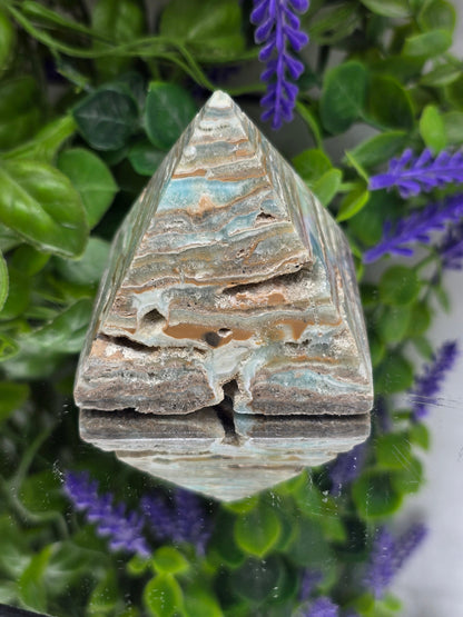 Caribbean Blue Calcite Pyramid — Stone of Peace, Emotional Healing & Gentle Transformation Crystal Wellness