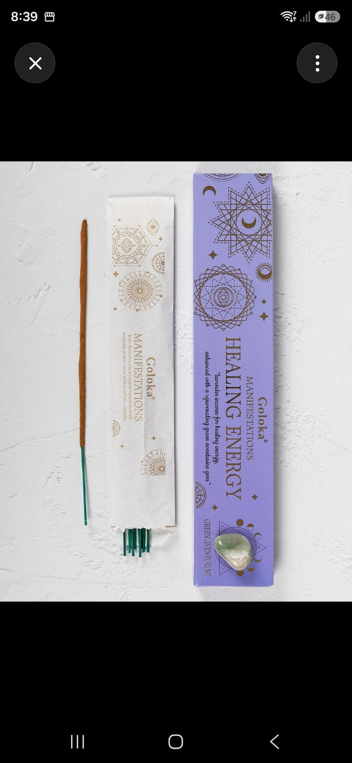 Healing Energy Manifestation Gemstone Incense 15gms Goloka - Value Boxes of 3 Goloka
