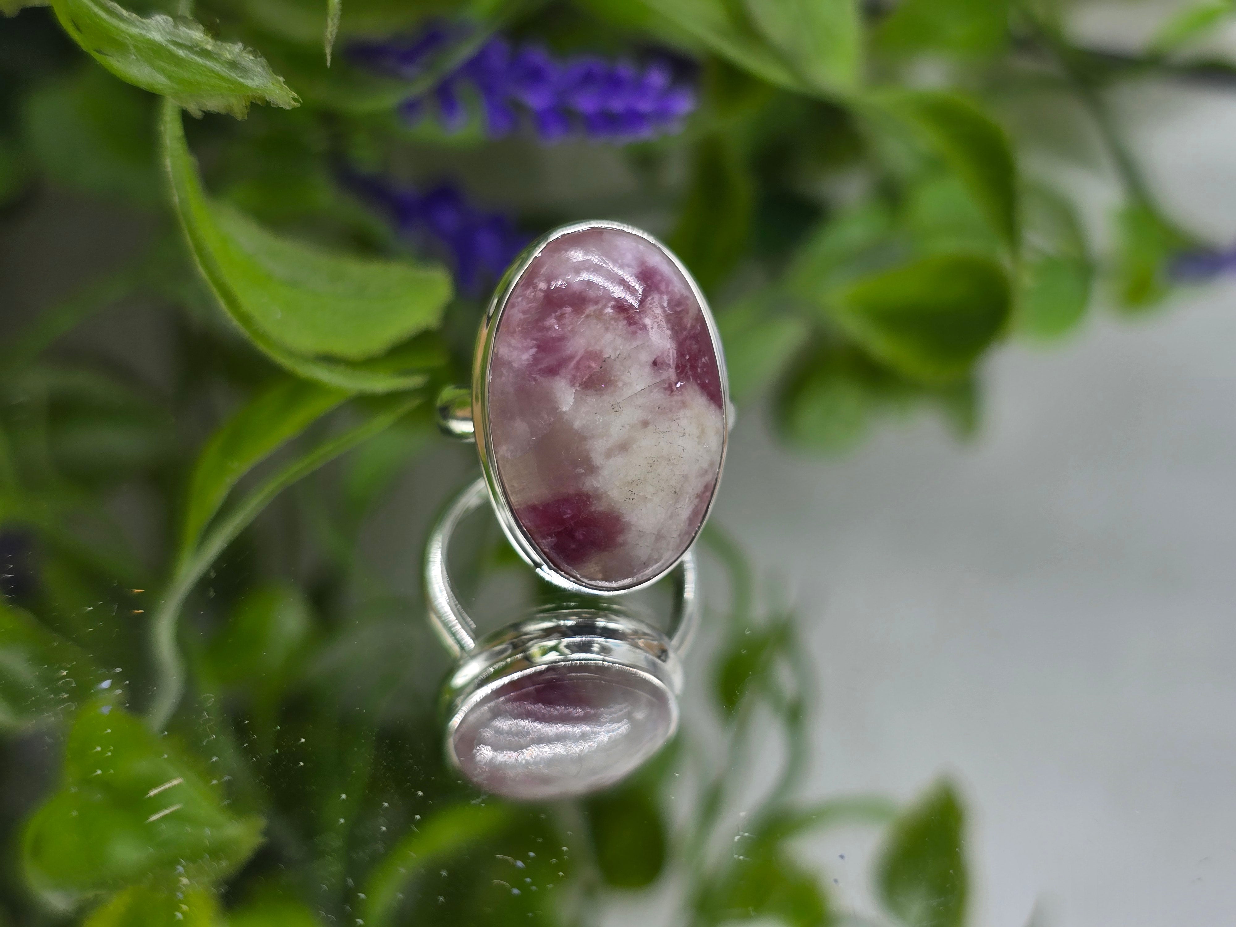 Pink Tourmaline 925 Silver Ring – Heart Healing & Emotional Balance | Size 8 Crystal Wellness