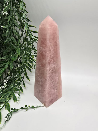 Rose Quartz Obelisk High Grade – Radiant Love & Heart Healing (220mm x 60mm) Crystal Wellness