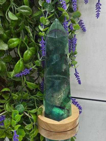 💚 Green & Purple Fluorite Tower — Stone Of Clarity, Focus & Renewal Crystal Wellness