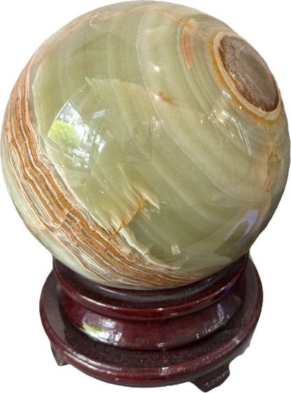 Green Onyx Sphere – 22.3kg | Diameter 25cm Crystal Wellness