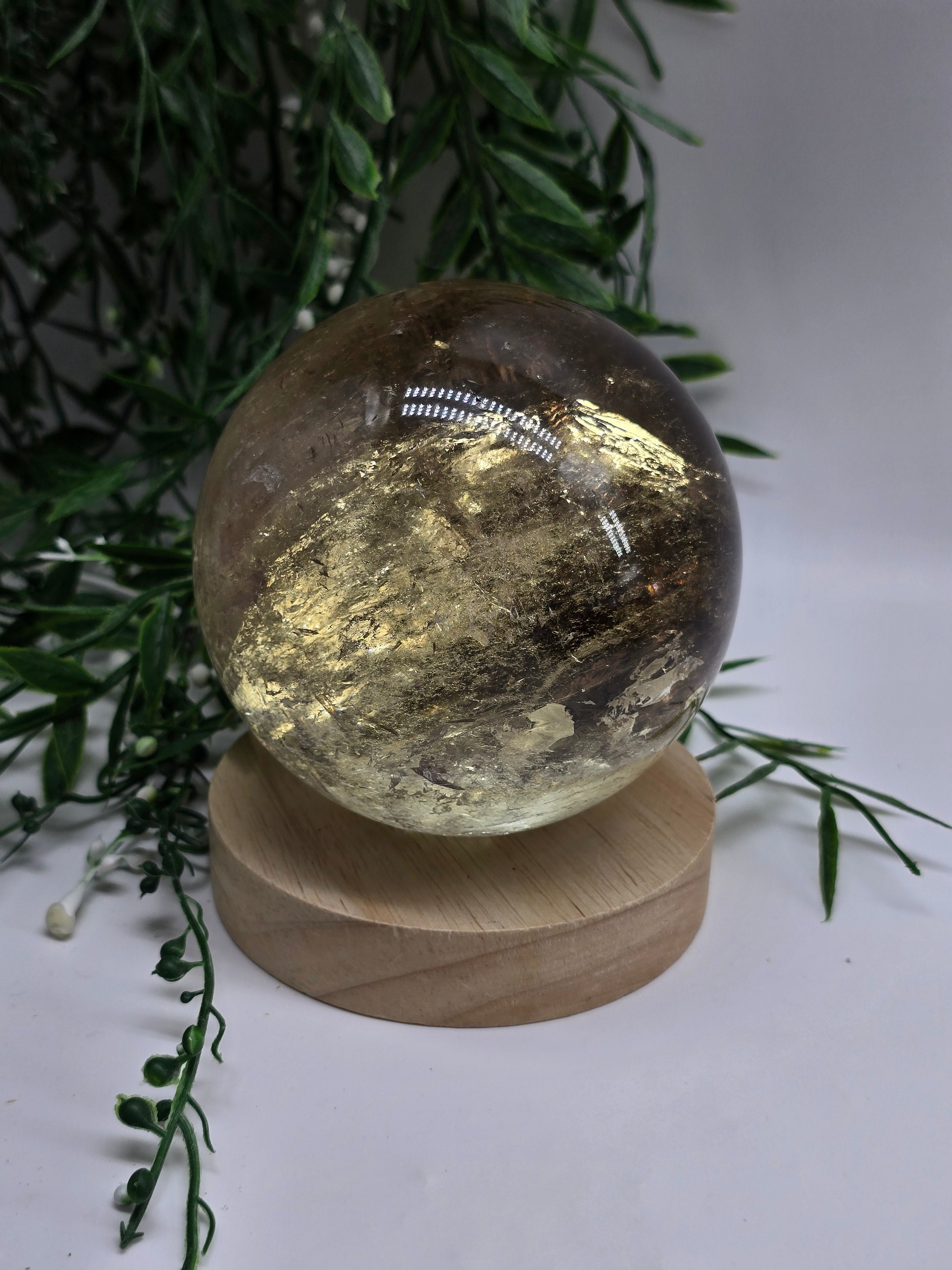 High-Grade Smoky Quartz Sphere 10cm – Stone of Power, Grounding Protection & Energy Detox Crystal (1.55kg) Crystal Wellness