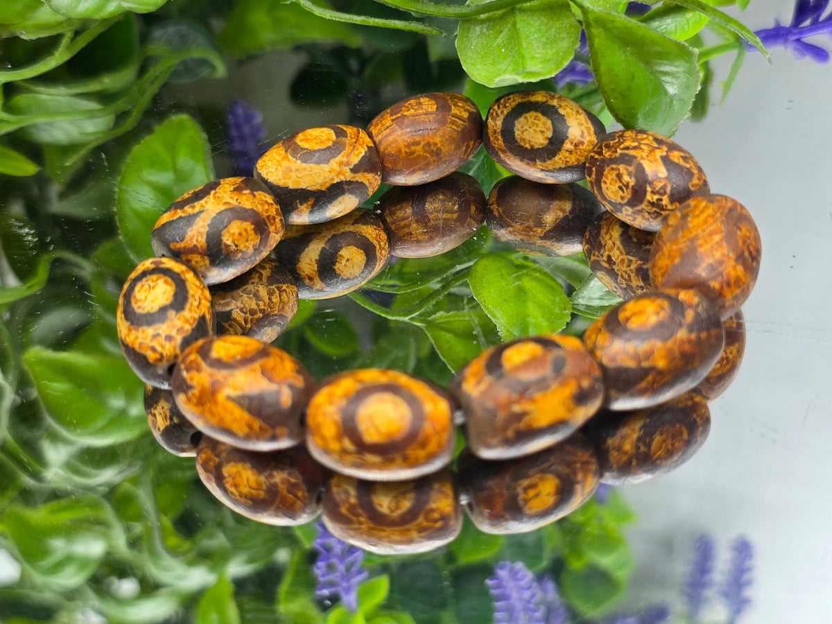 Tibetan Dragon Vein Eye Agate Bracelet — Stone Of Protection & Grounded Strength Crystal Wellness