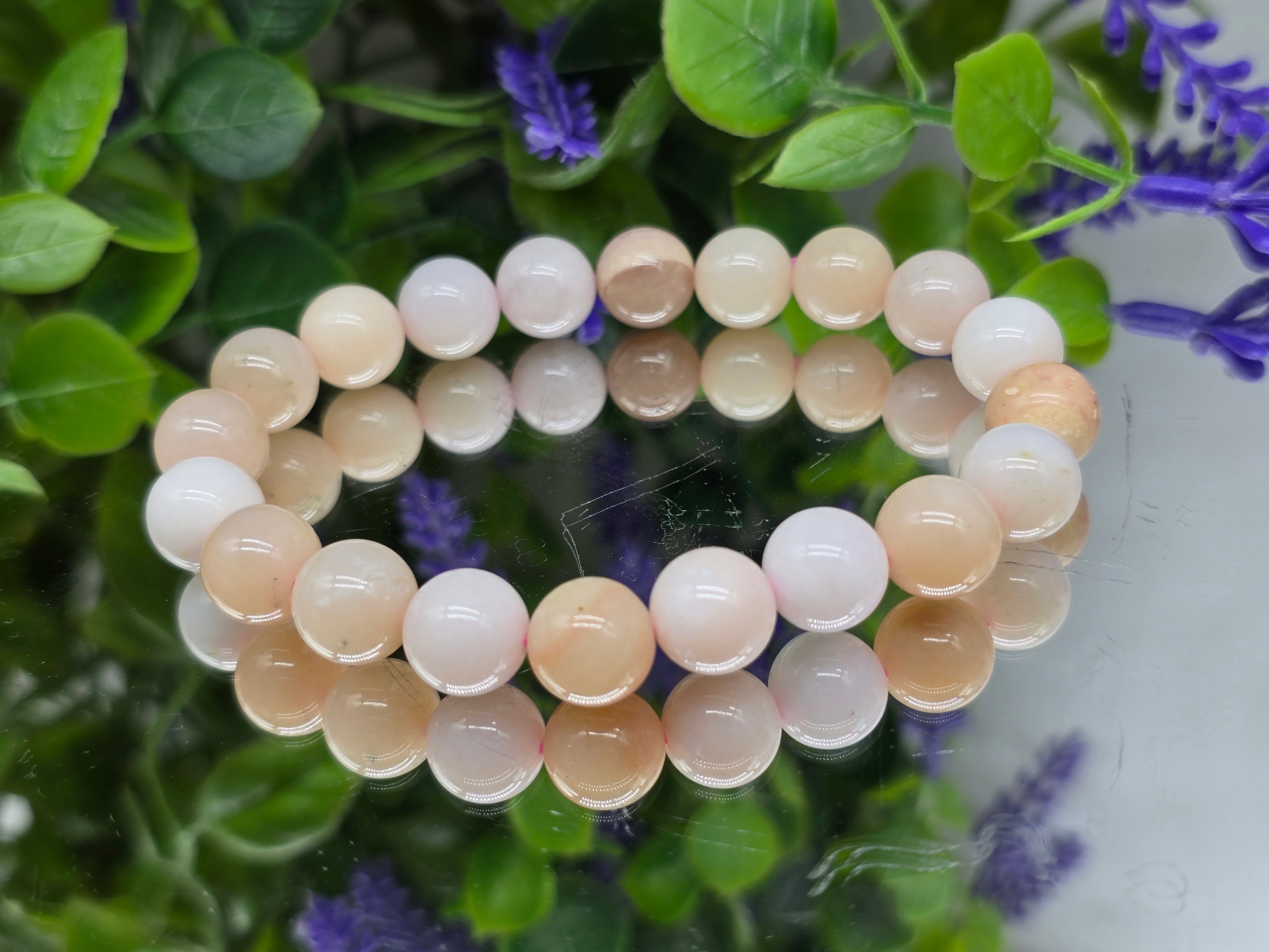 Pink Peruvian Opal Beads Bracelet Crystal Wellness