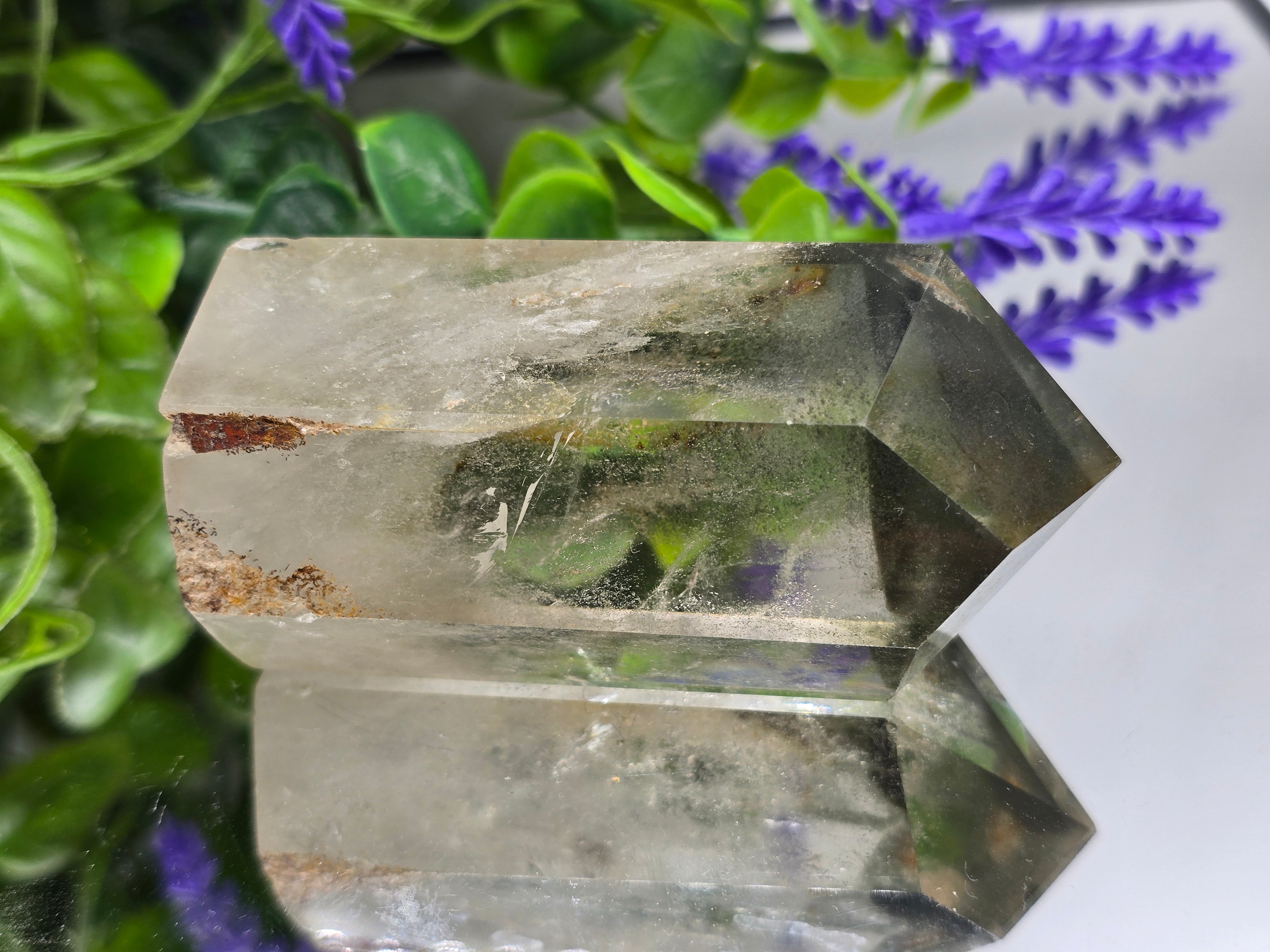 Green Phantom Quartz Point — Self-Healing, Renewal & Growth Crystal Wellness