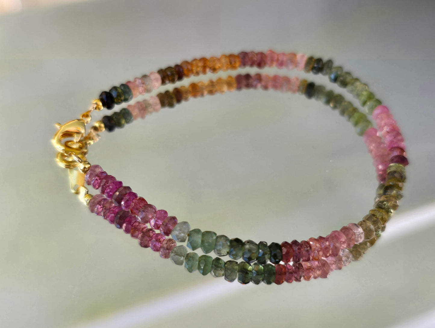 High Grade Watermelon Tourmaline Faceted Rondelle Bracelet - A Symphony of Love, Joy & Heart-Centred Harmony Crystal Wellness
