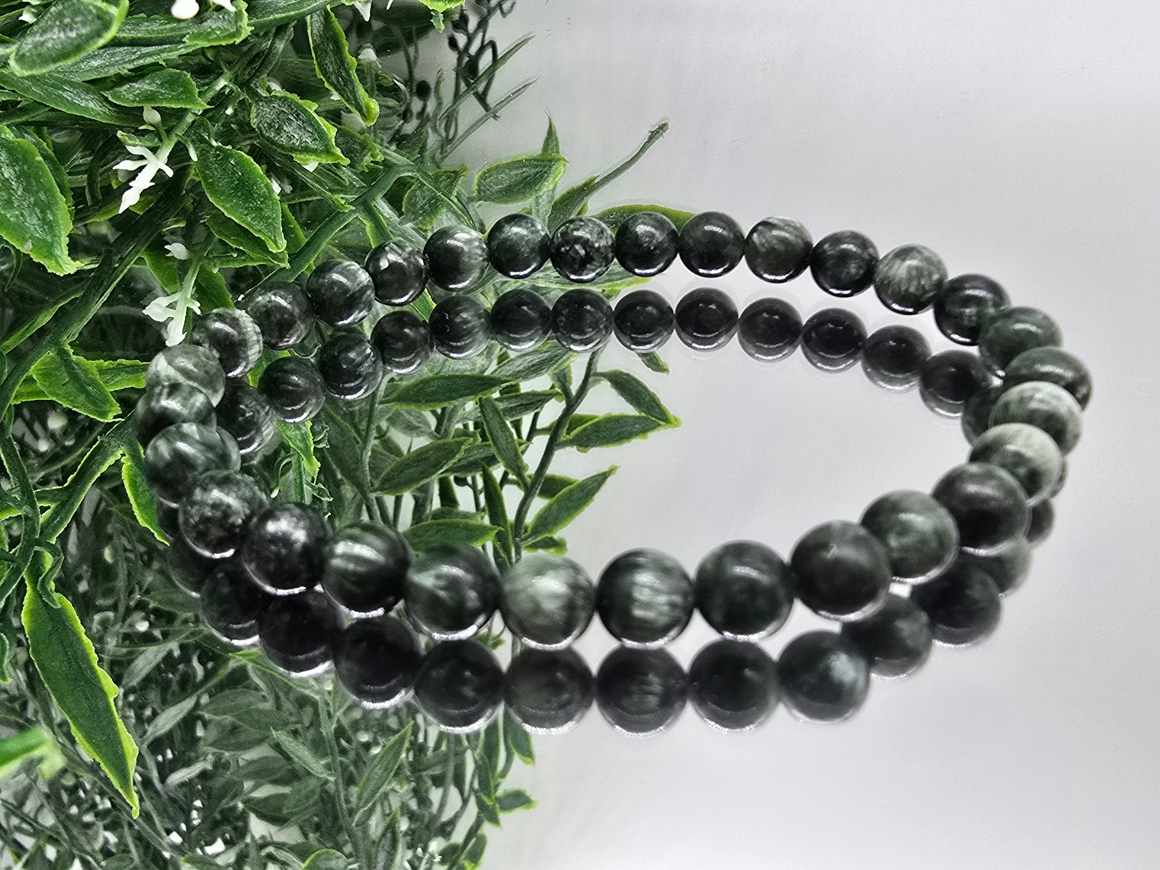 Seraphinite Beads Bracelet (Stone of Spiritual Awakening & Heart-Centered Clarity)