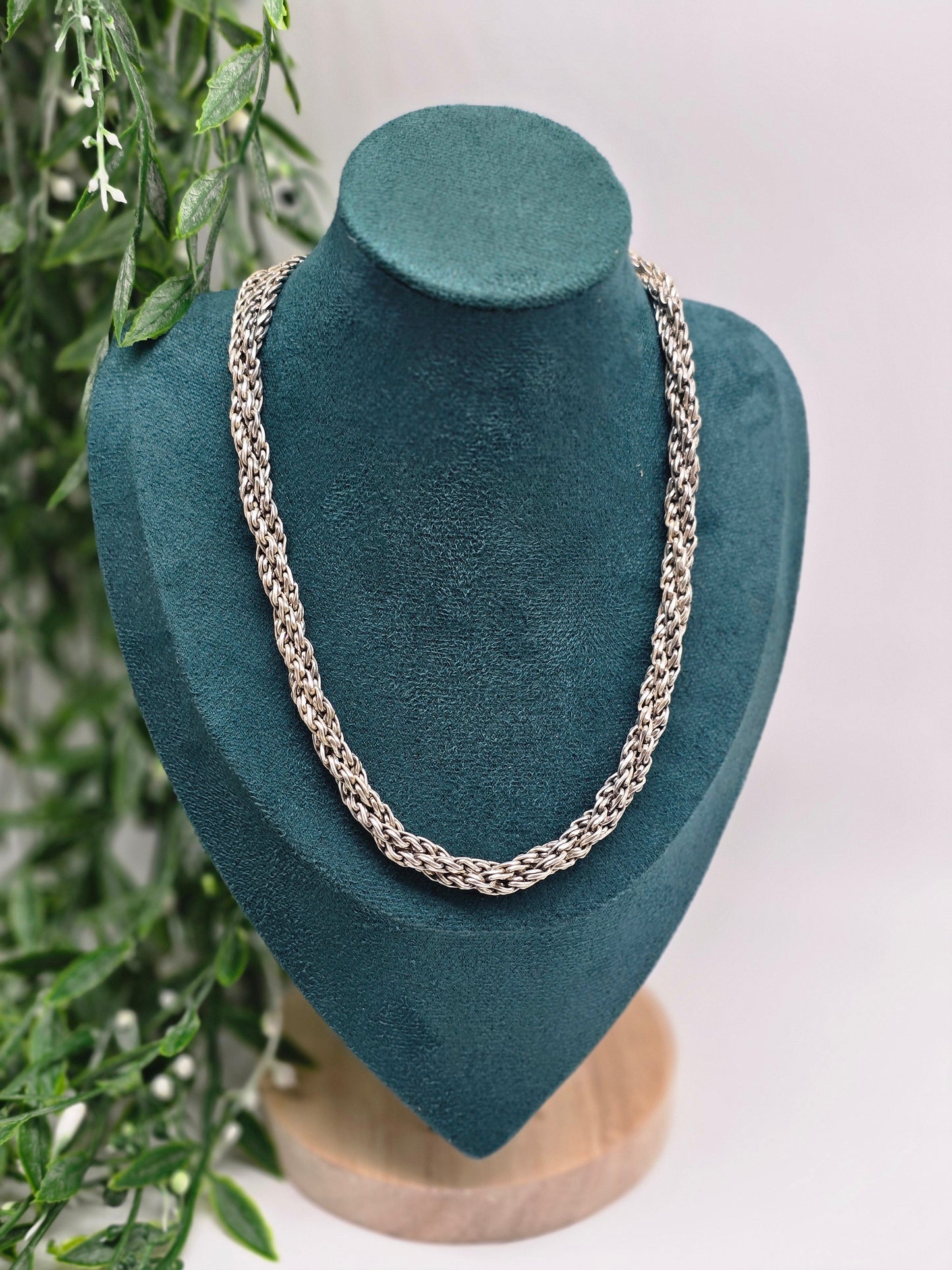 Bold & Timeless 925 Sterling Silver Rope Chain Necklace Crystal Wellness