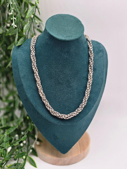 Bold & Timeless 925 Sterling Silver Rope Chain Necklace Crystal Wellness
