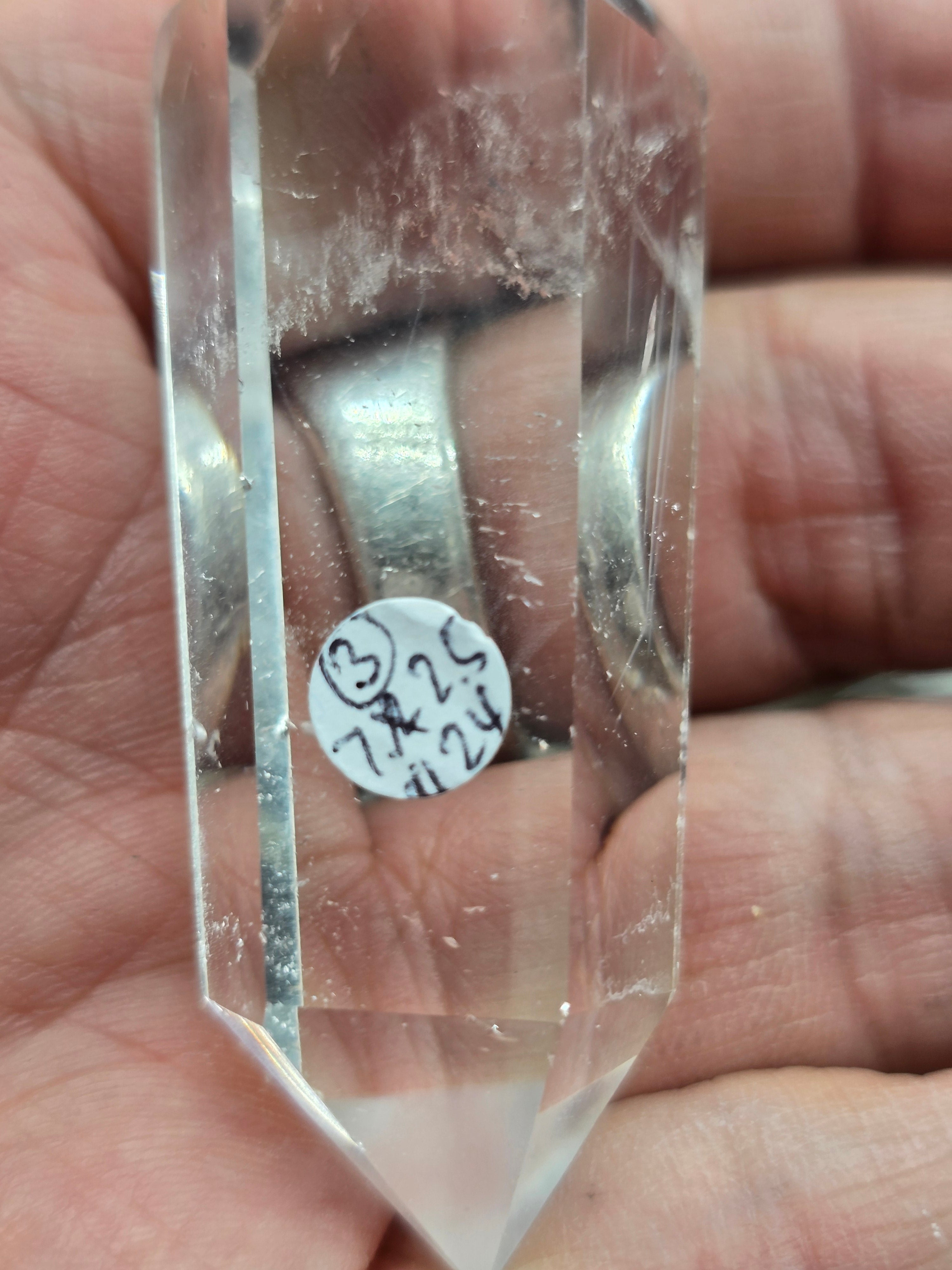 Premium Brazilian Clear Quartz Double-Terminated Crystal Point | High-Grade Polished Quartz Wand | Stone of Clarity, Amplification & Divine Light Crystal Wellness