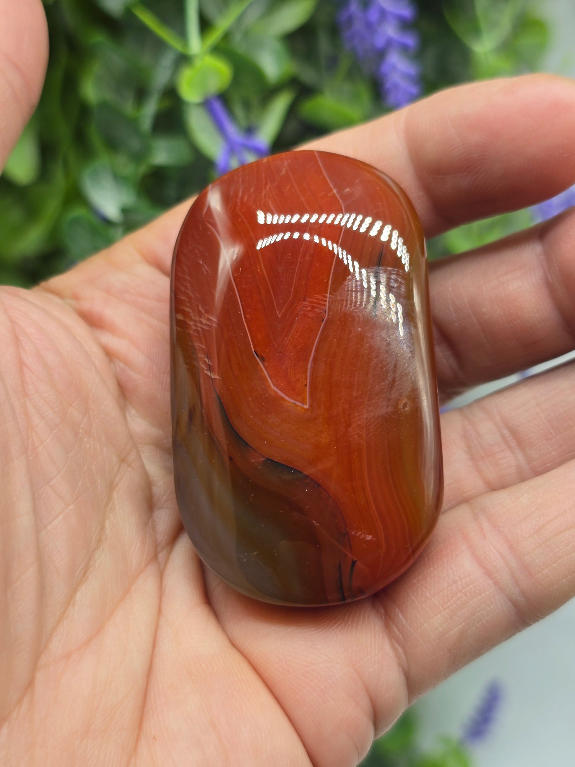 Carnelian Palm Stone (Stone of Courage & Vitality) Crystal Wellness