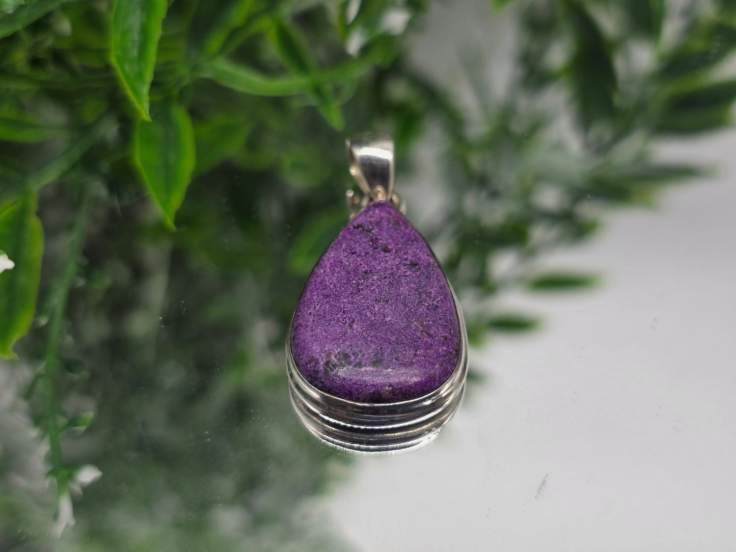 Purpurite Sterling Silver Pendant | Stone of Spiritual Insight & Divine Expression Crystal Wellness